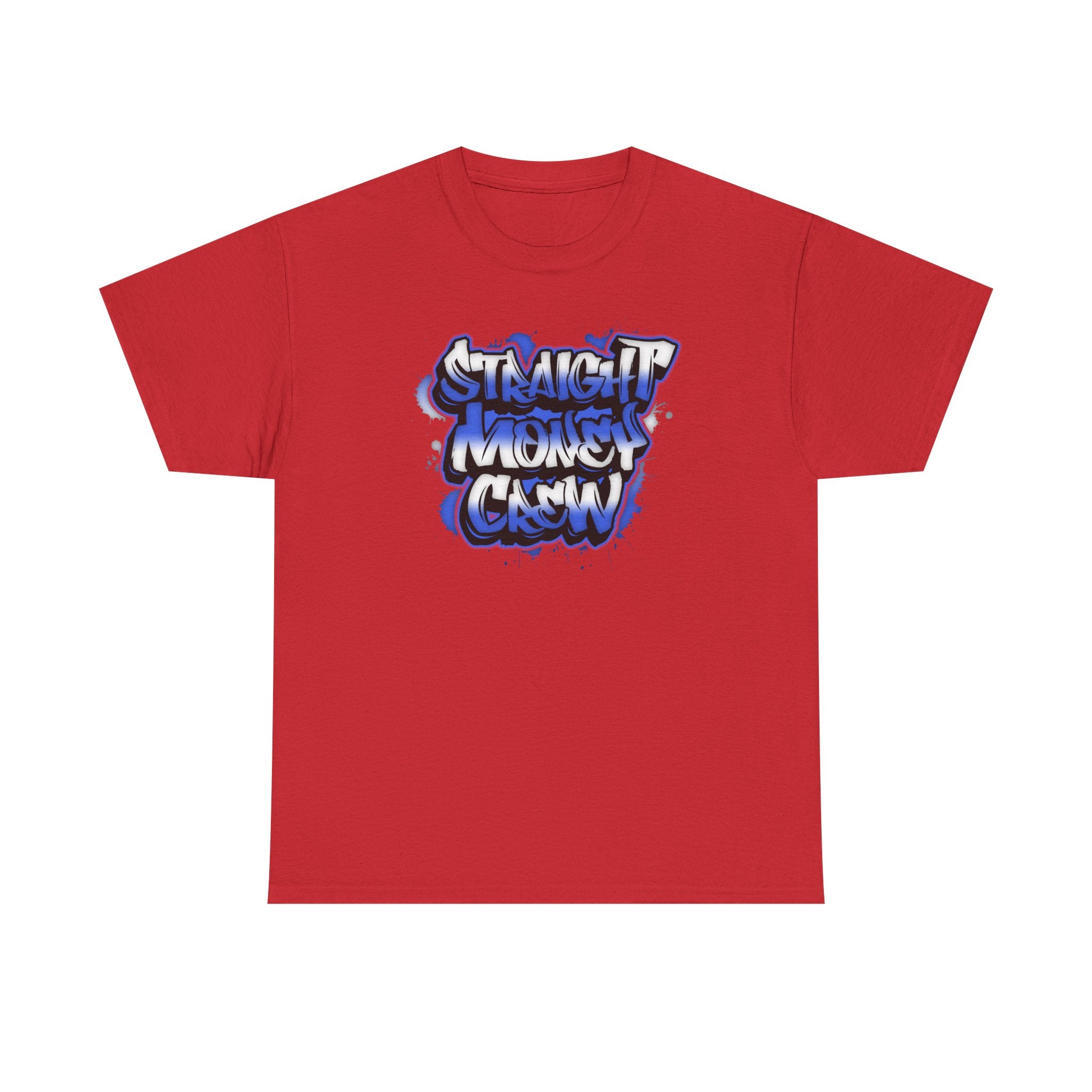 T-Shirt — "Stackin' Money Crew" Blue Graffiti Graphic Tee