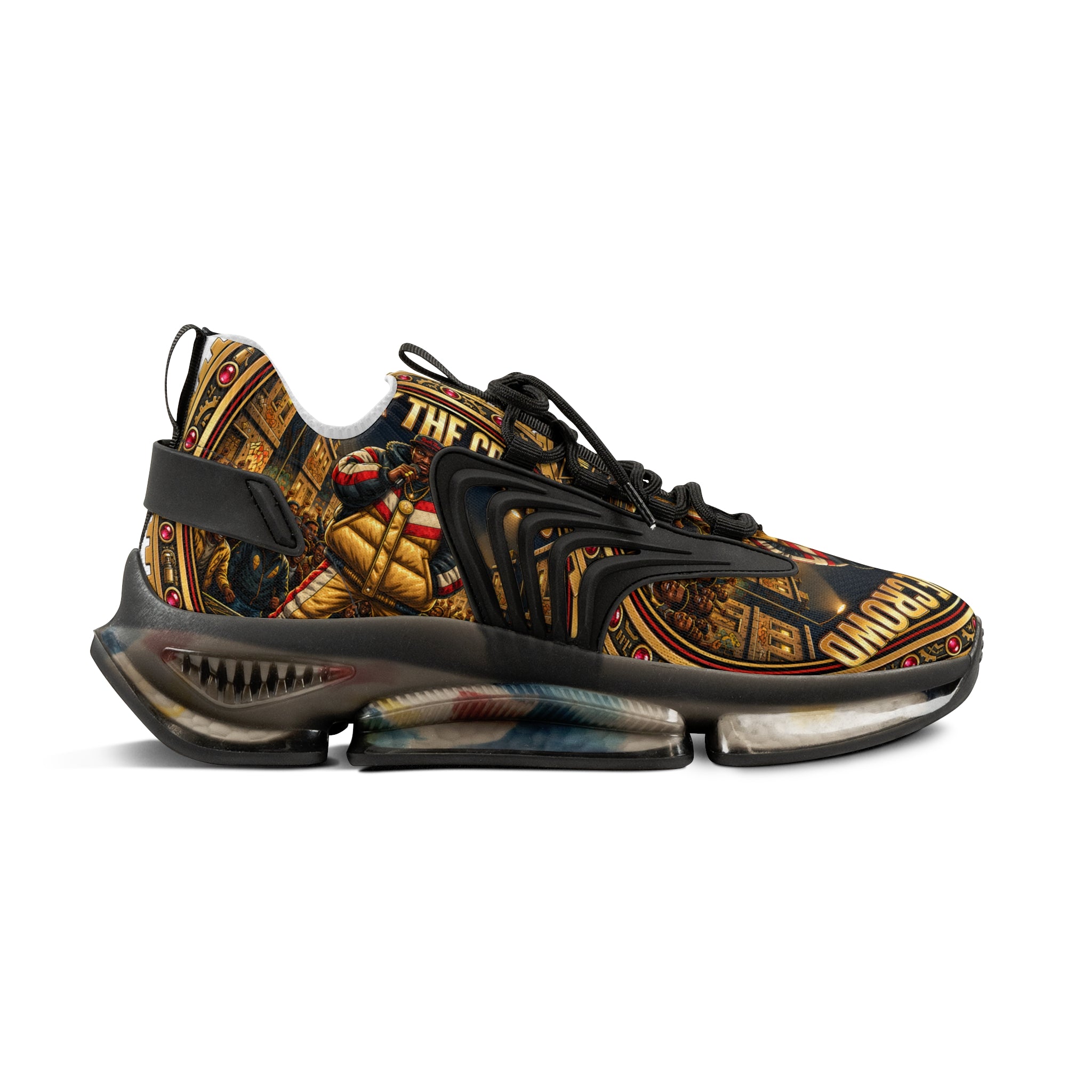 Men's Mesh Sneakers — 'Rock the Crowd' Graphic Athletic Shoes
