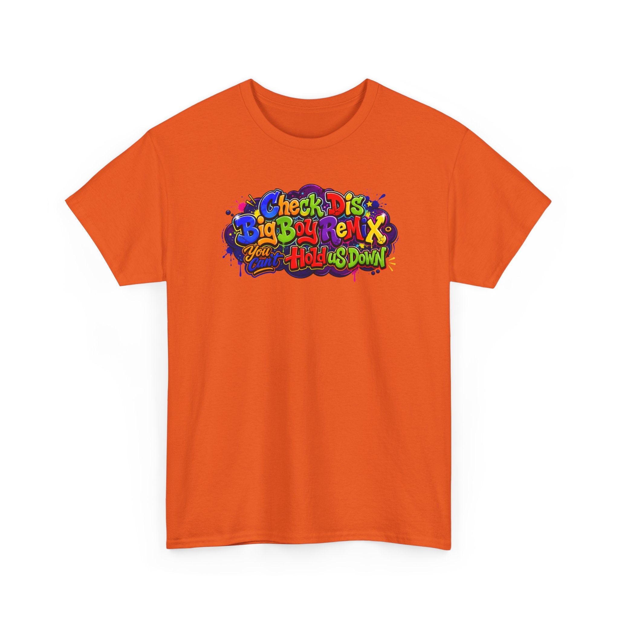 Graphic Tee — Colorful 'Check Dis Big Boy Remix' Retro Street Art T-Shirt