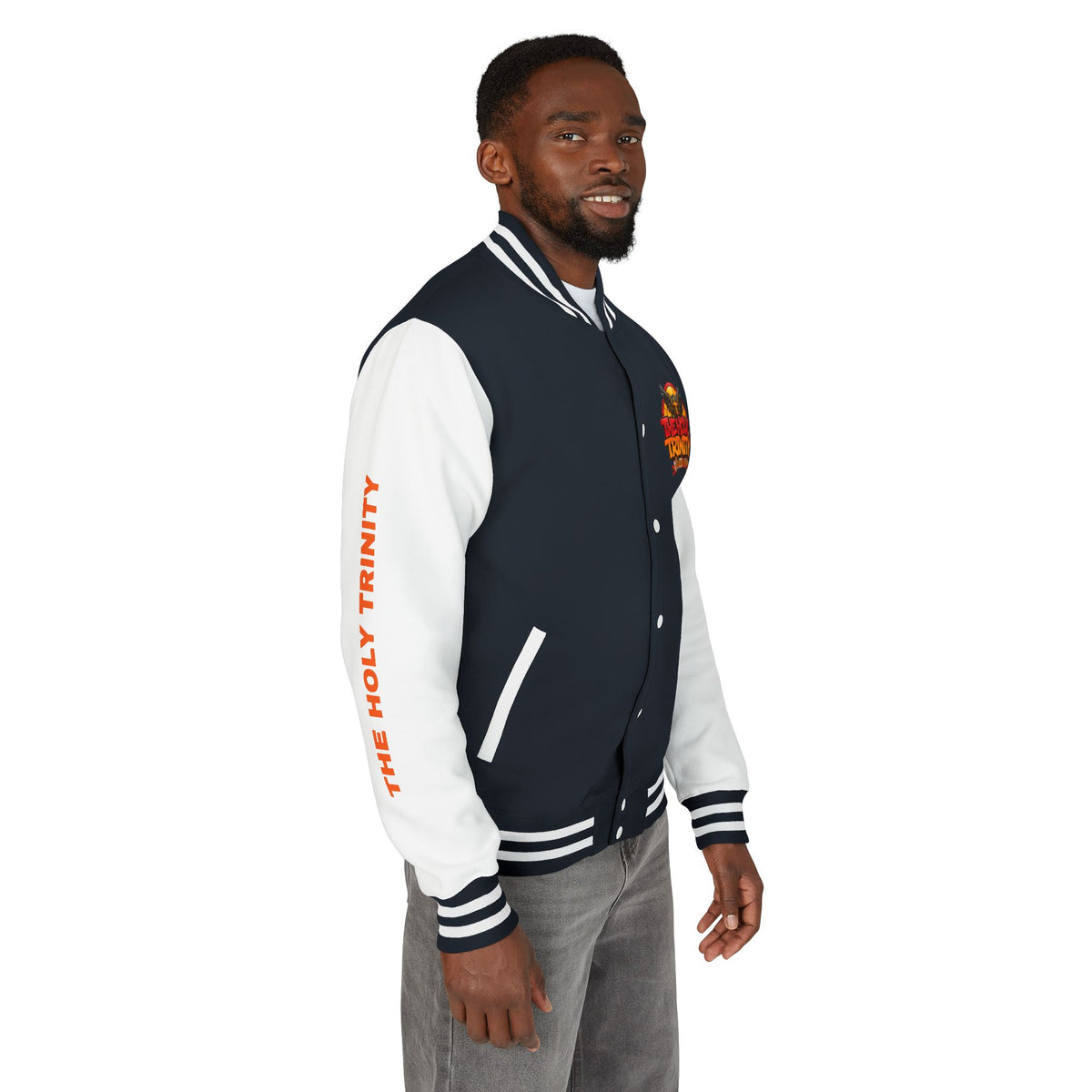 Letterman Jacket — "The Holy Trinity "Graphic Varsity Jacket