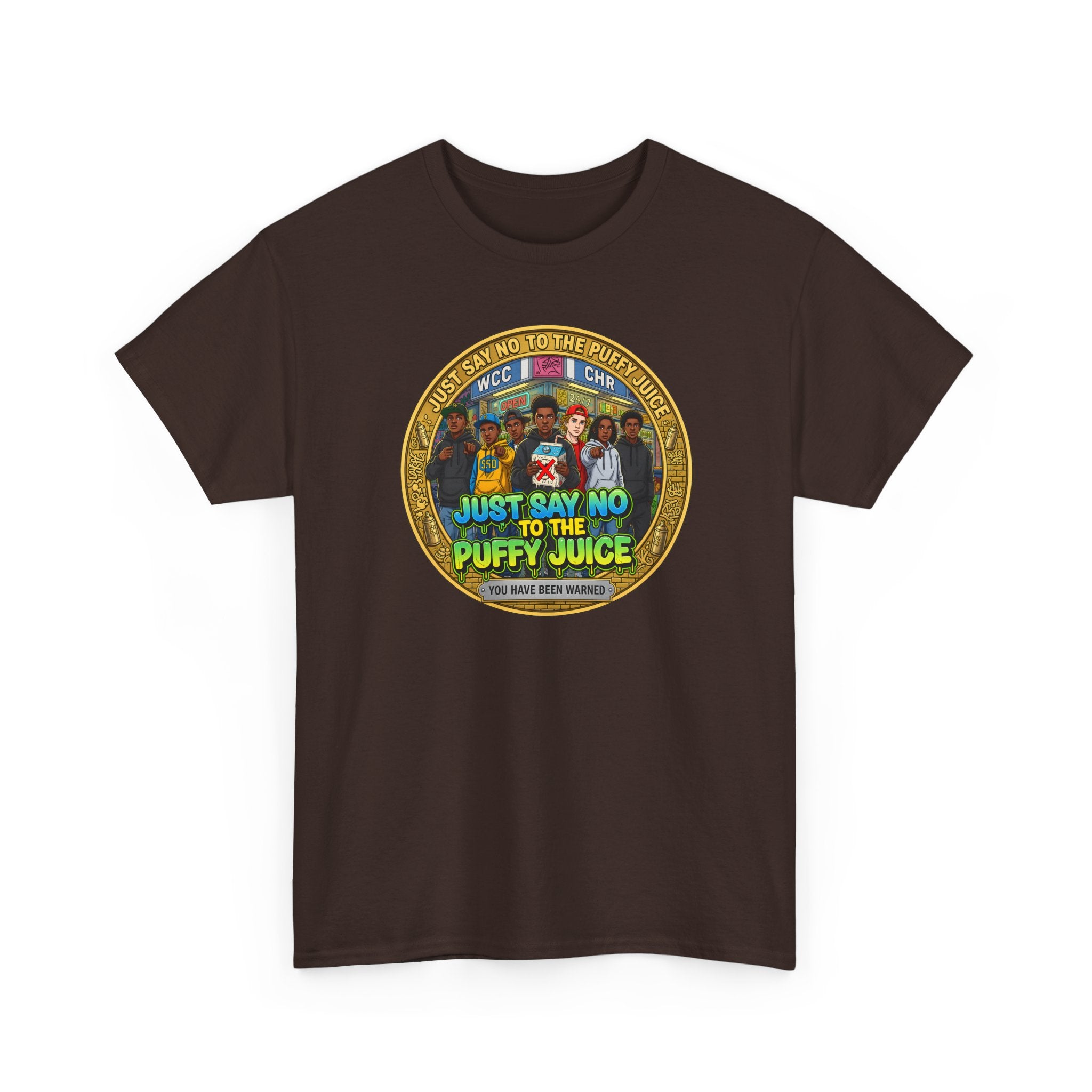 T-Shirt — "Just Say No to the Puffy Juice" Retro Anti-Vape Graphic Tee