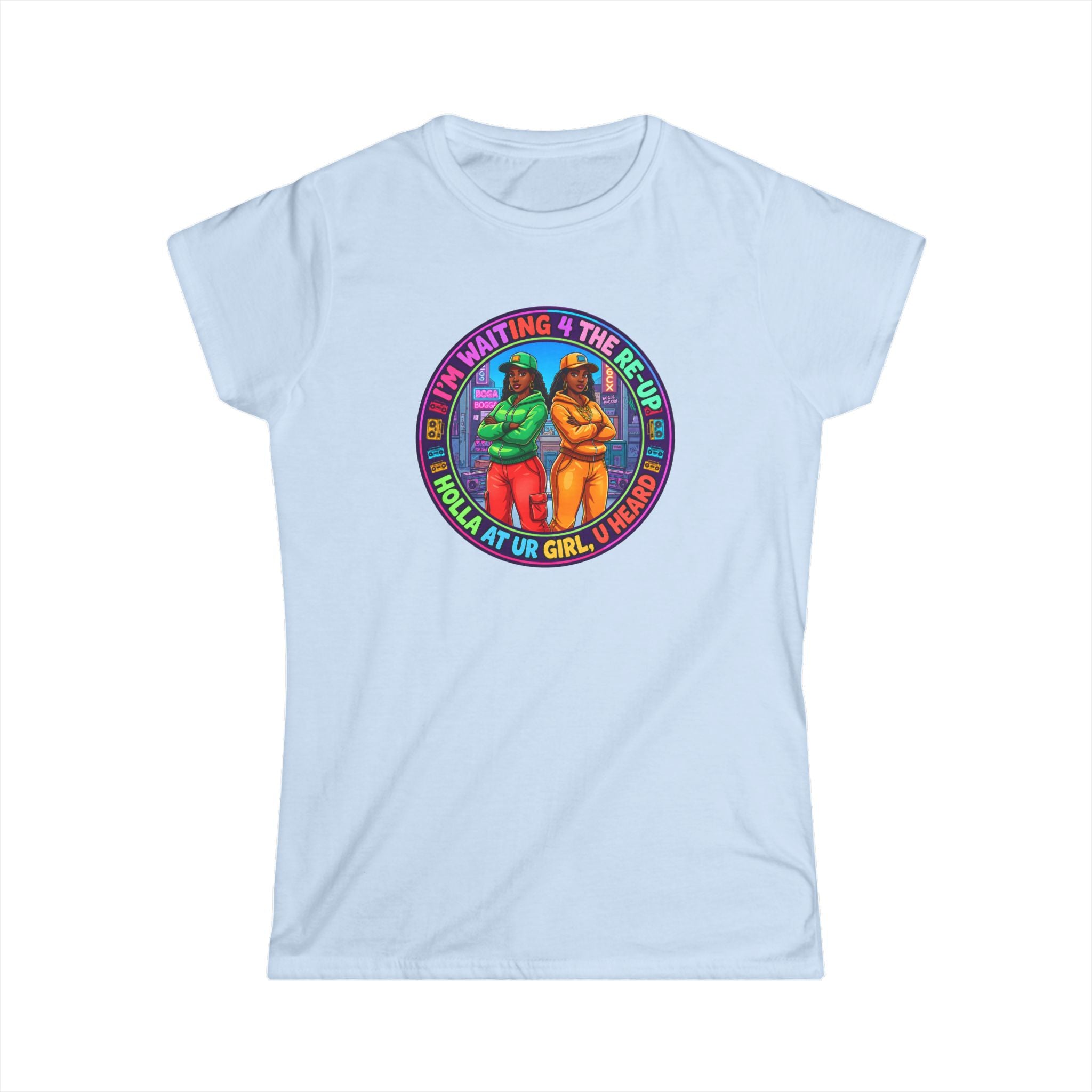 Women's Tee - Colorful Retro 'I'm Waiting 4 The ReUp' Graphic