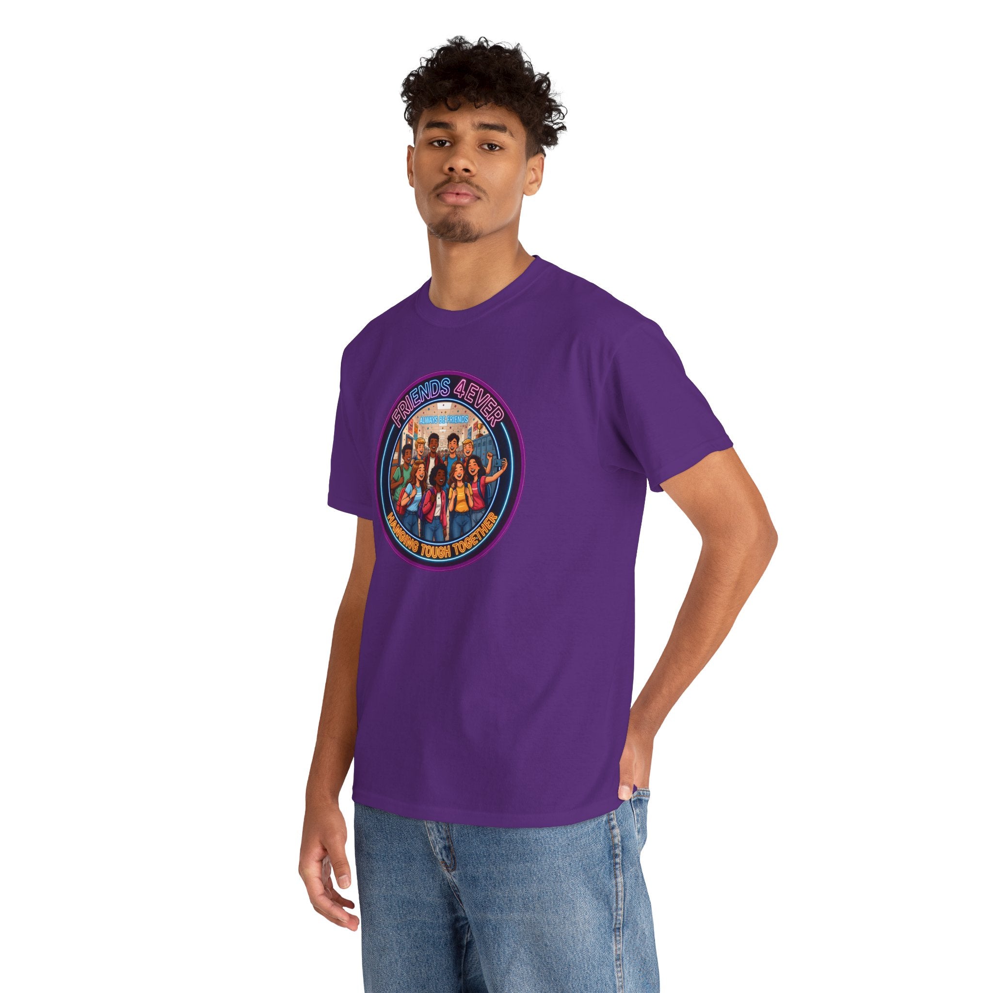 Graphic Tee — Retro Group Illustration "Friends Forever"