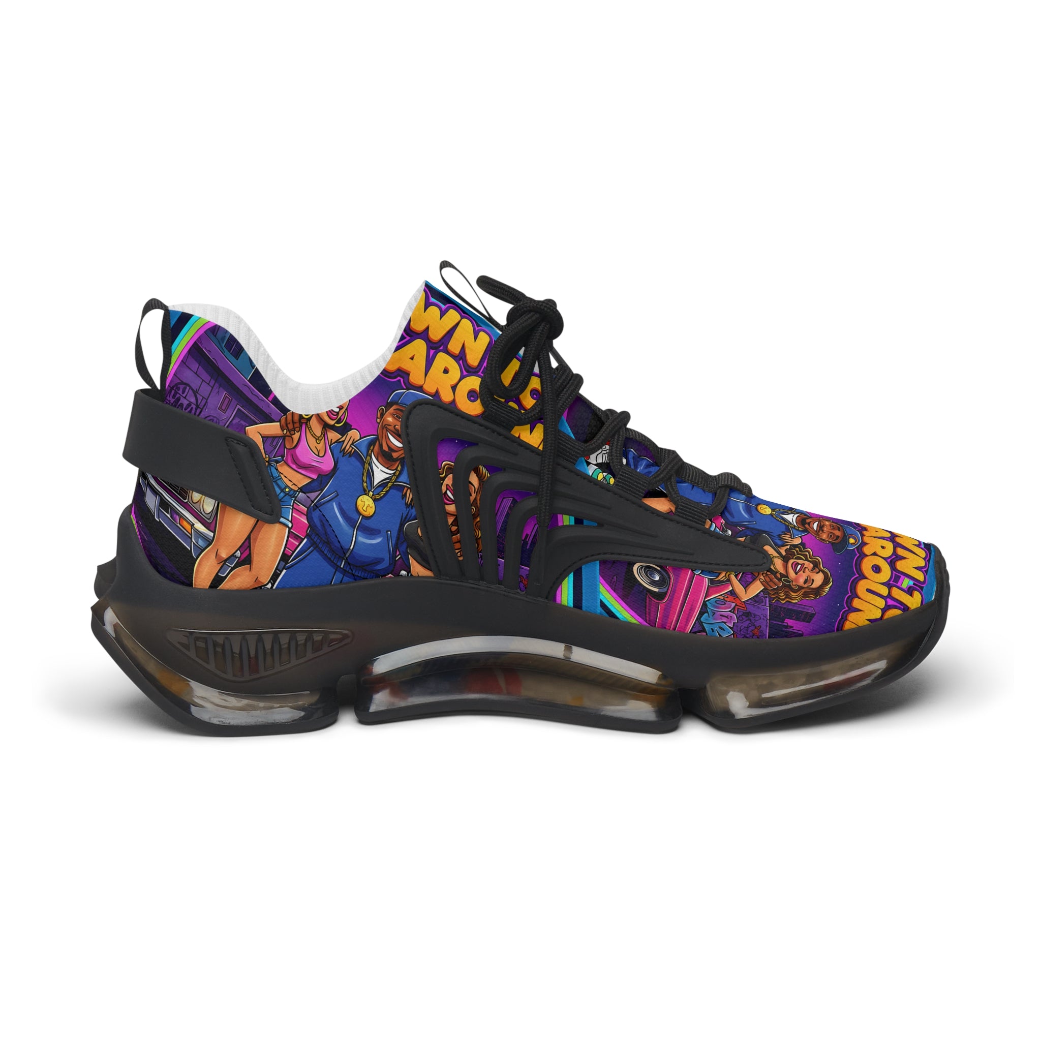 Men's Mesh Sneakers — Colorful 'Get Around' Graphic Athletic Shoes for men's