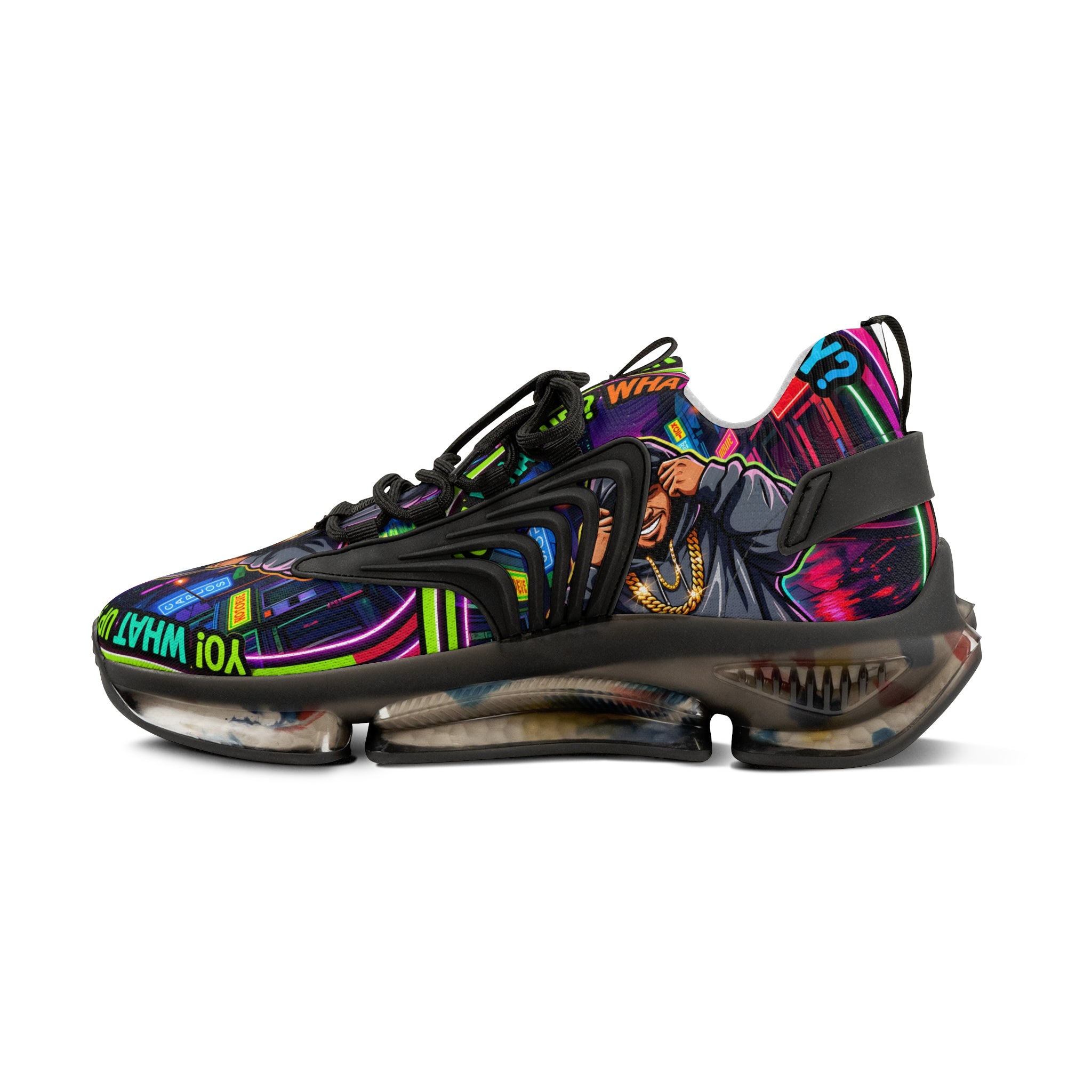 Men's Mesh Sneakers — " Yo, What's up? Rapper Graphic Athletic Shoes