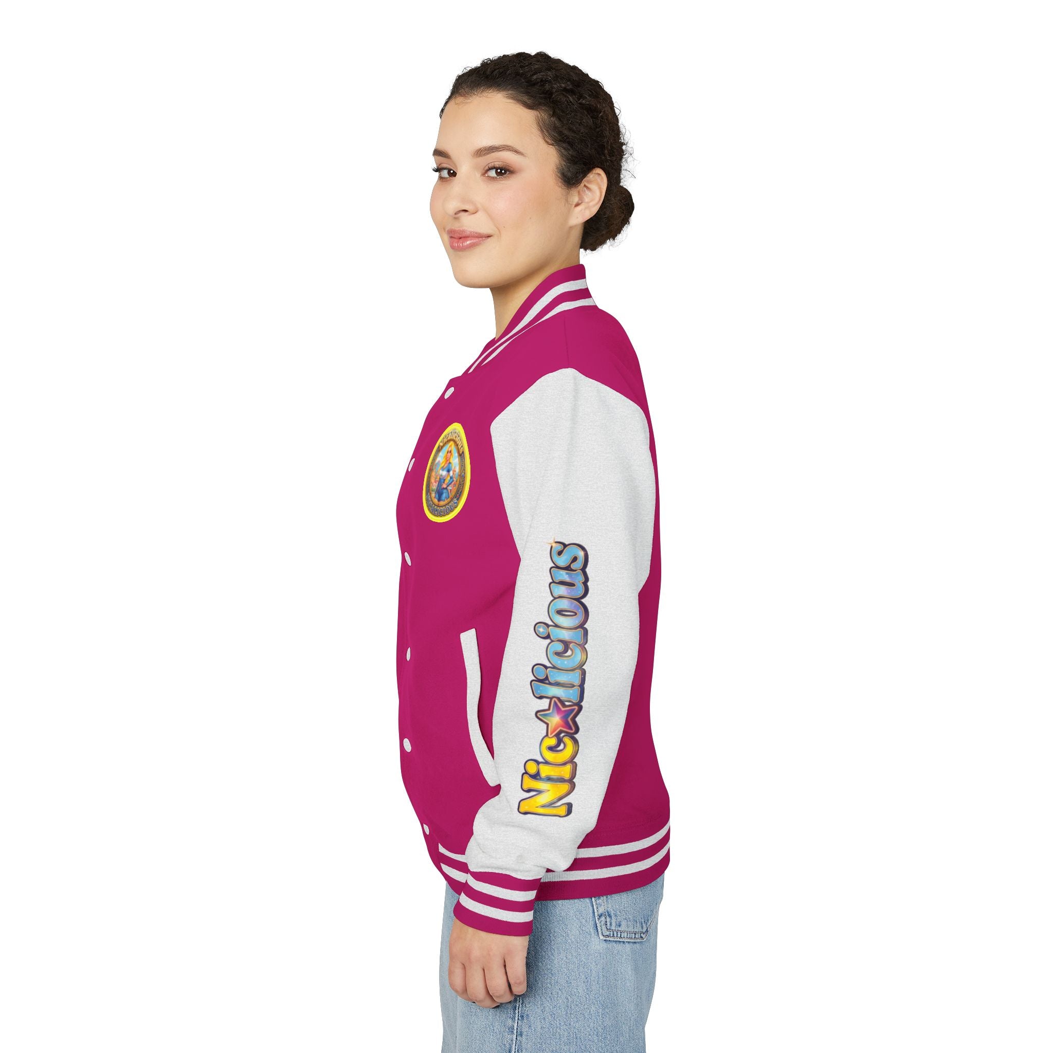 "Nicalicious" Varsity Jacket — Retro Pinup Letterman Jacket
