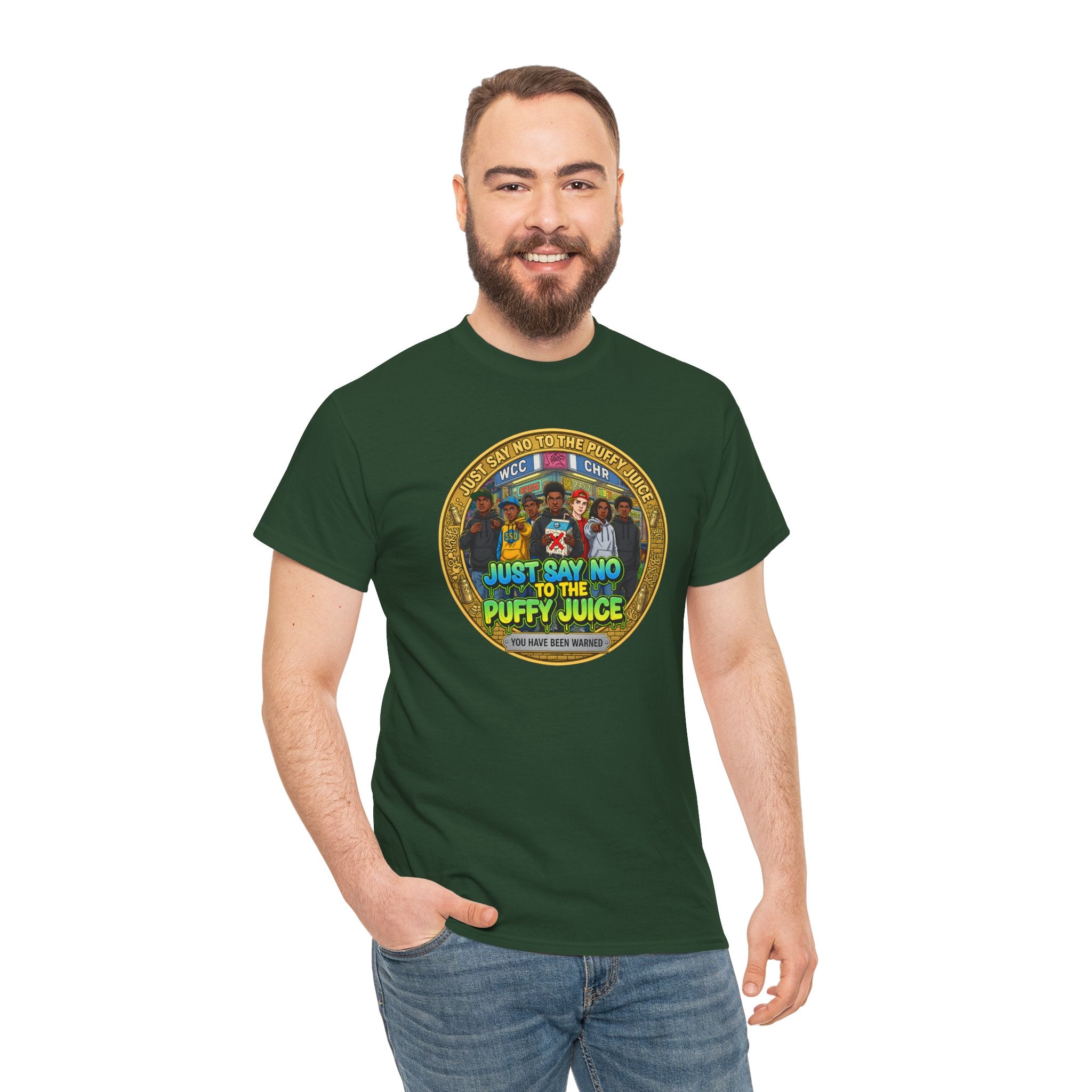 T-Shirt — "Just Say No to the Puffy Juice" Retro Anti-Vape Graphic Tee