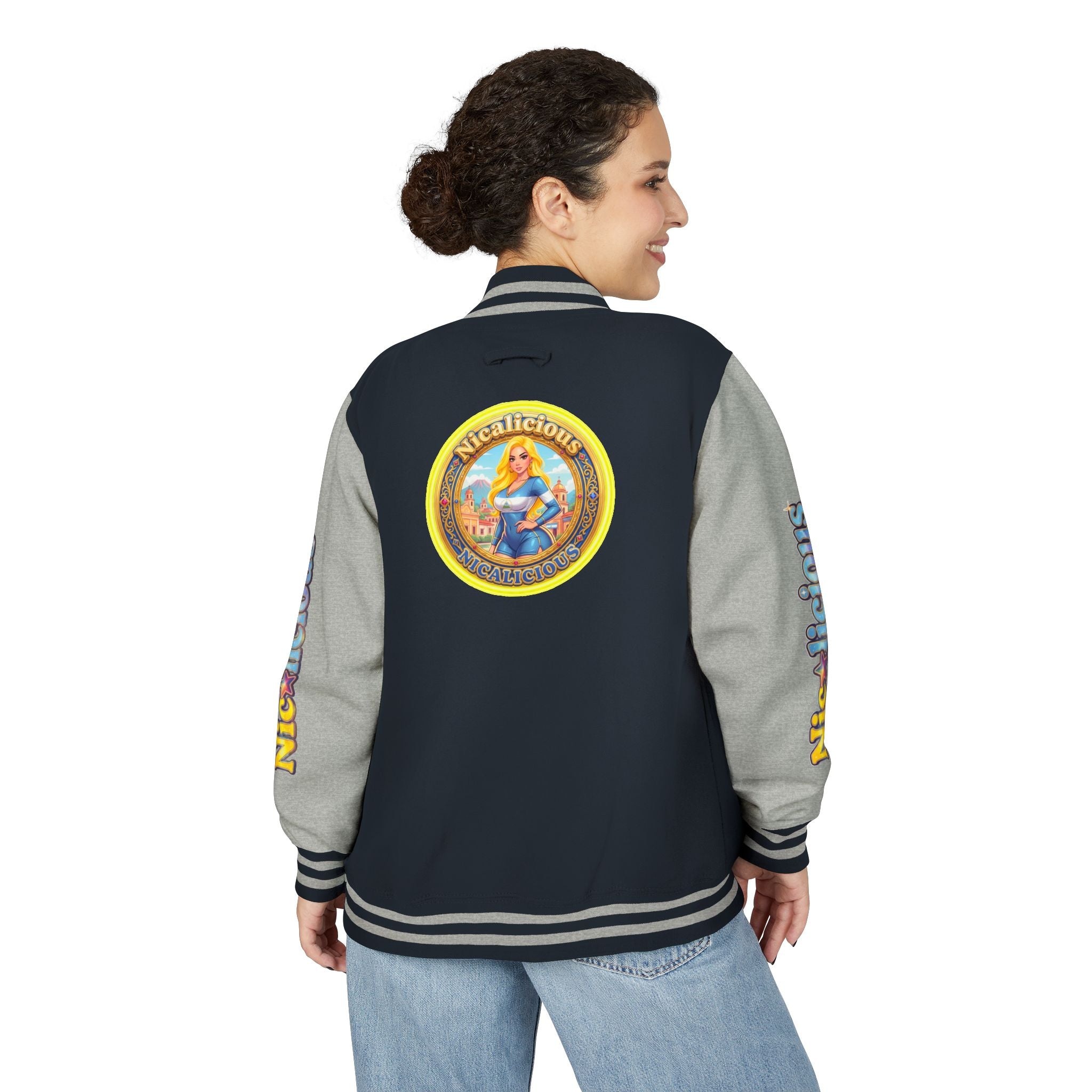 "Nicalicious" Varsity Jacket — Retro Pinup Letterman Jacket