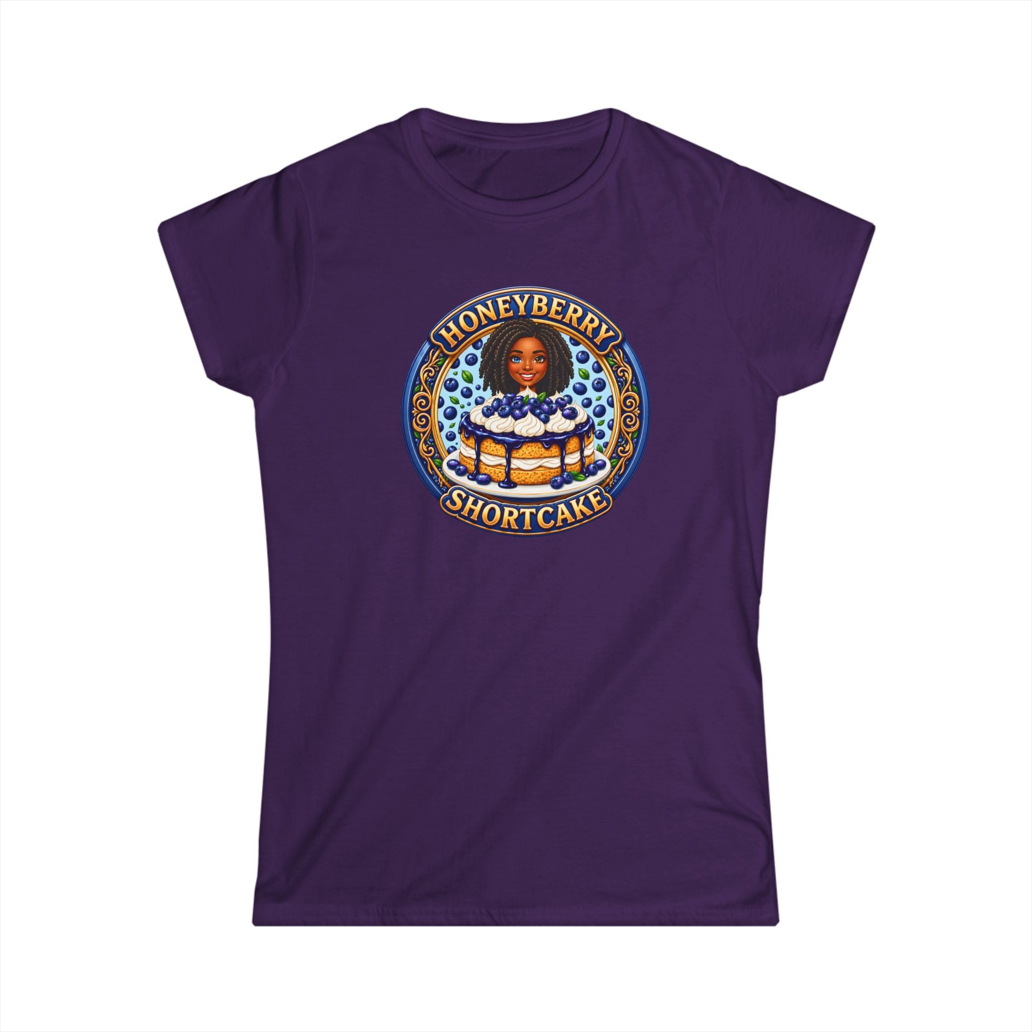 "Honeyberry Shortcake" Women's Tee – Retro Dessert Graphic Shirt