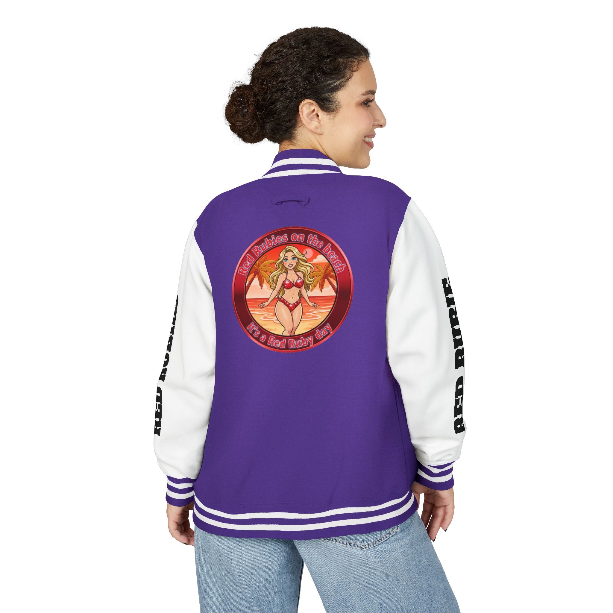 Jacket Letterman Jacket- "It's A Red Rubie Day"