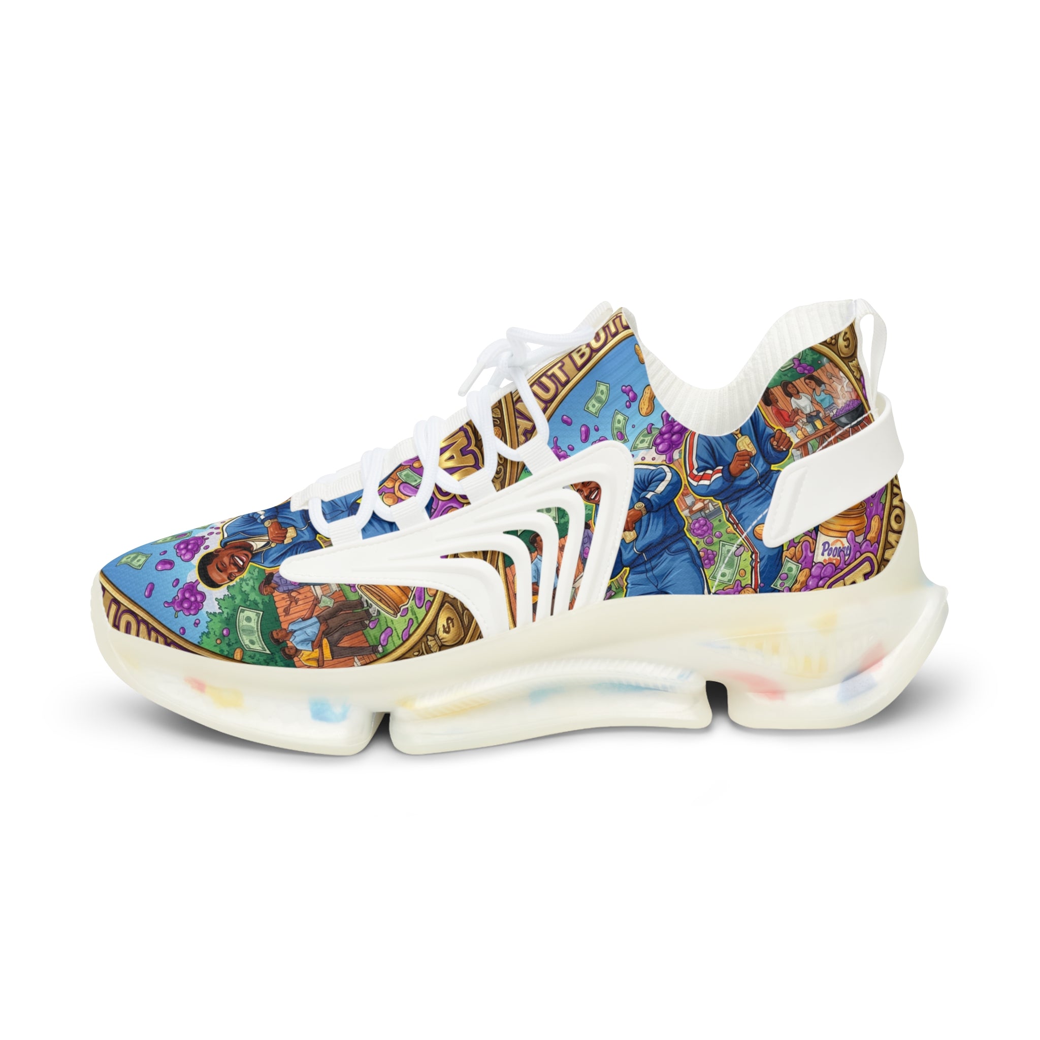 Mesh Sneakers —" Peanut Butter Jelly" Colorful Family Portrait Design Athletic Shoes