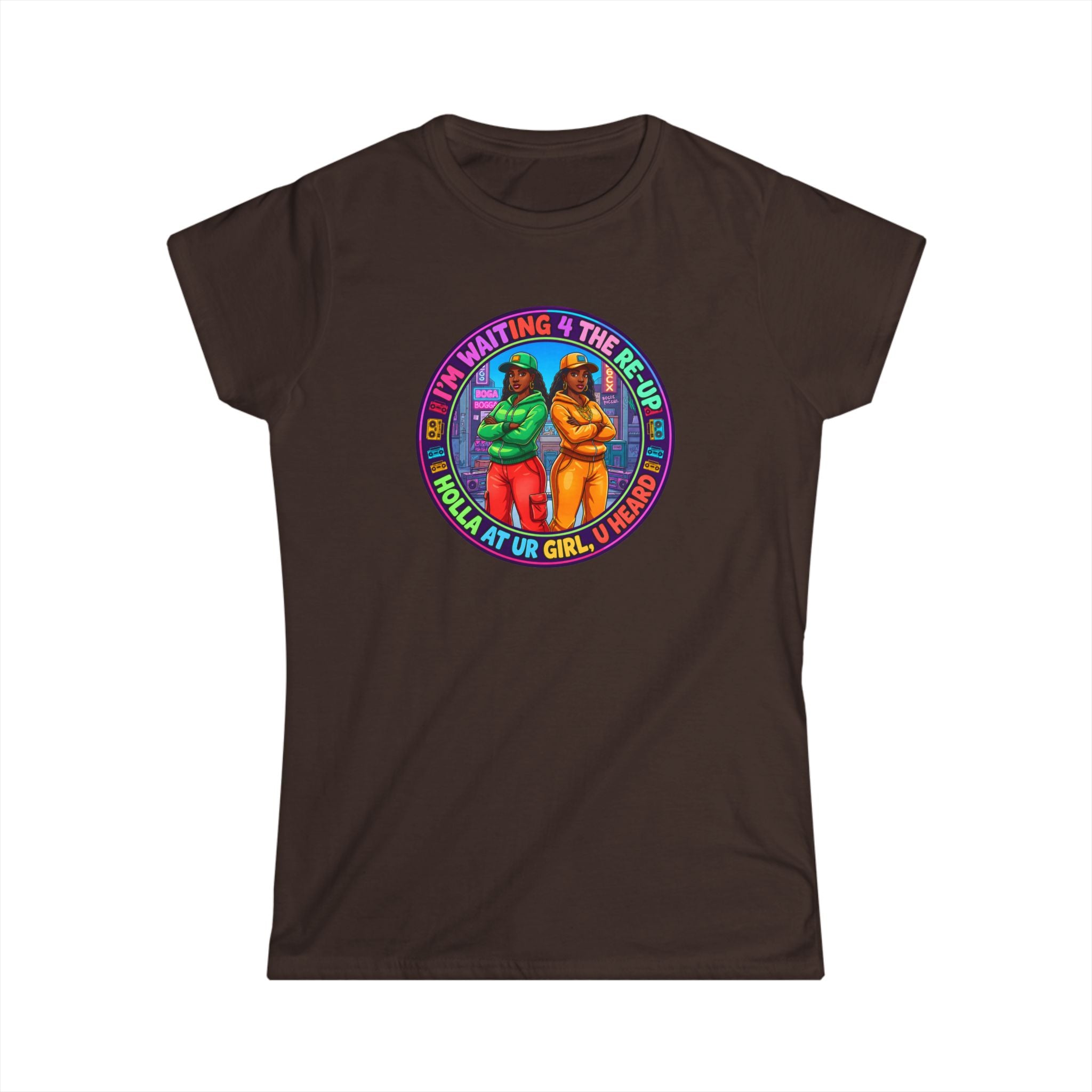 Women's Tee - Colorful Retro 'I'm Waiting 4 The ReUp' Graphic