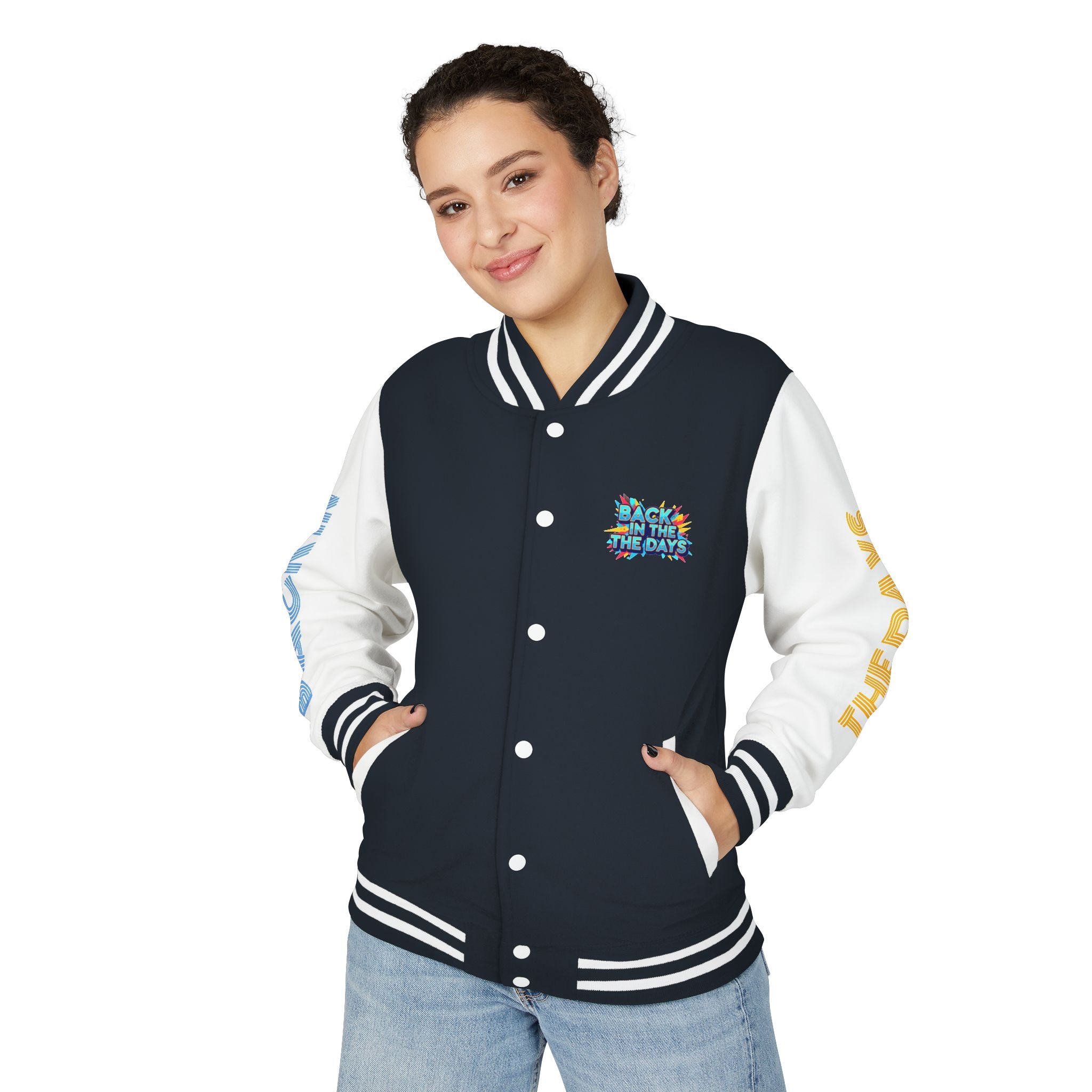 Letterman Jacket — "Back in the Days" Retro Graphic Bomber