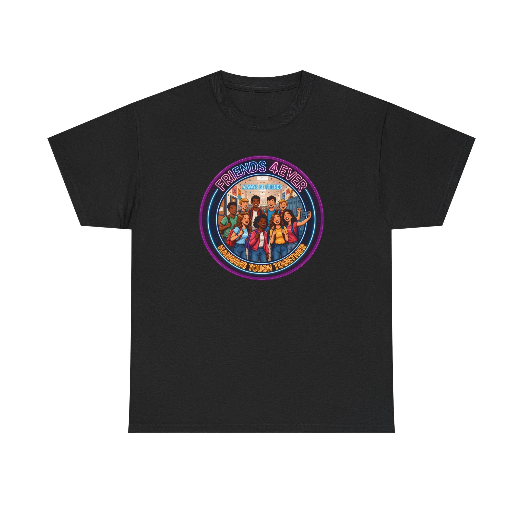 Graphic Tee — Retro Group Illustration "Friends Forever"