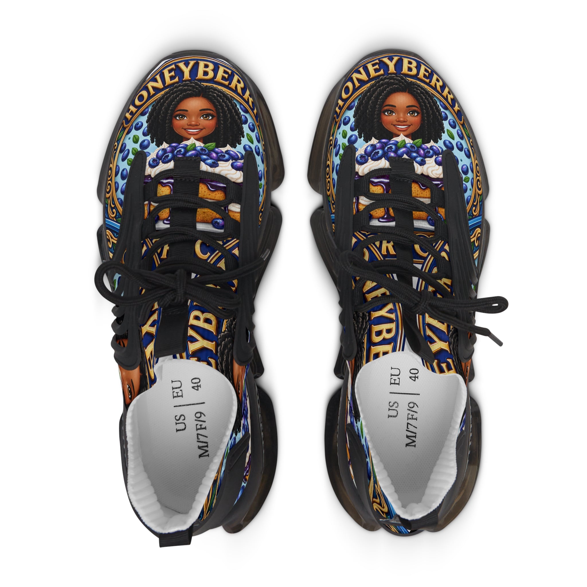 Women's Mesh Sneakers — Custom 'Honeyberry' Graphic Women's Athletic Shoes
