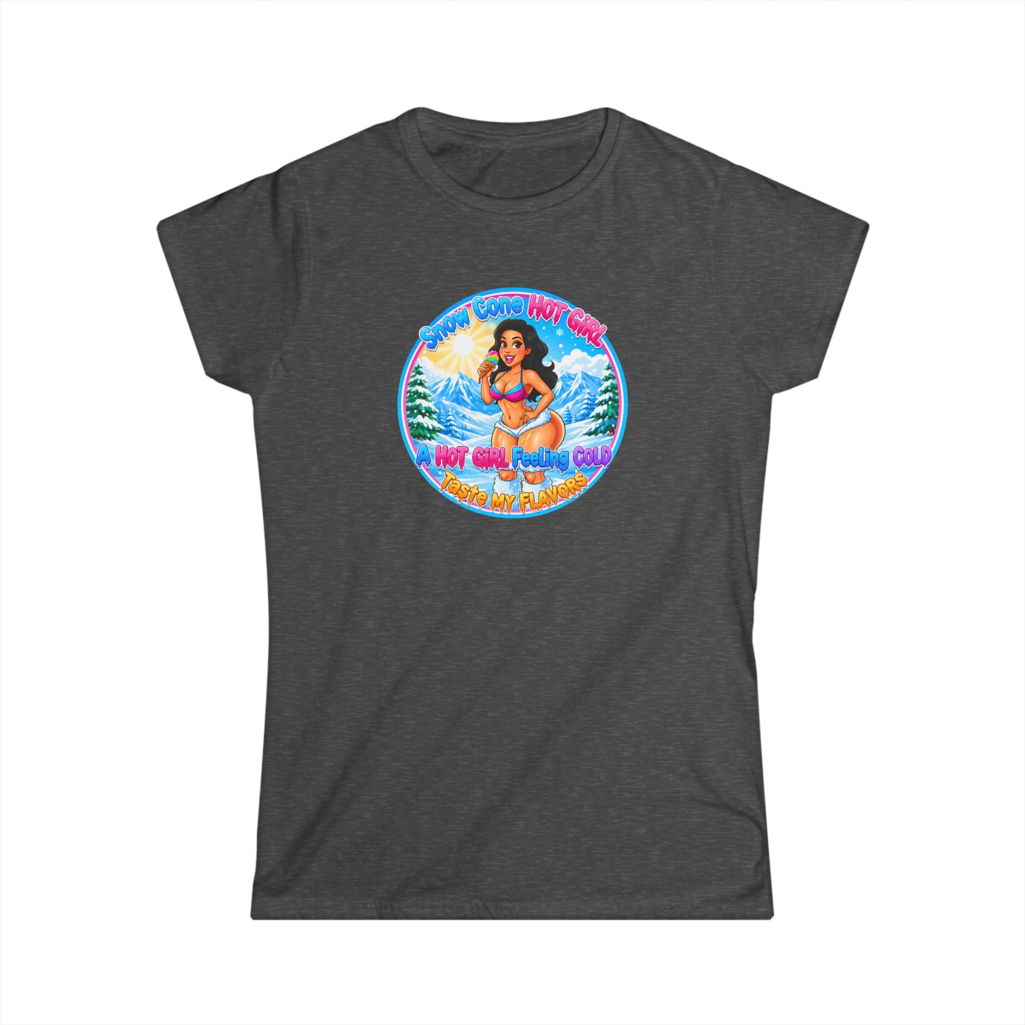 Vintage Pinup Beach Tee — "Snow Cone Hot Girl" T-Shirt