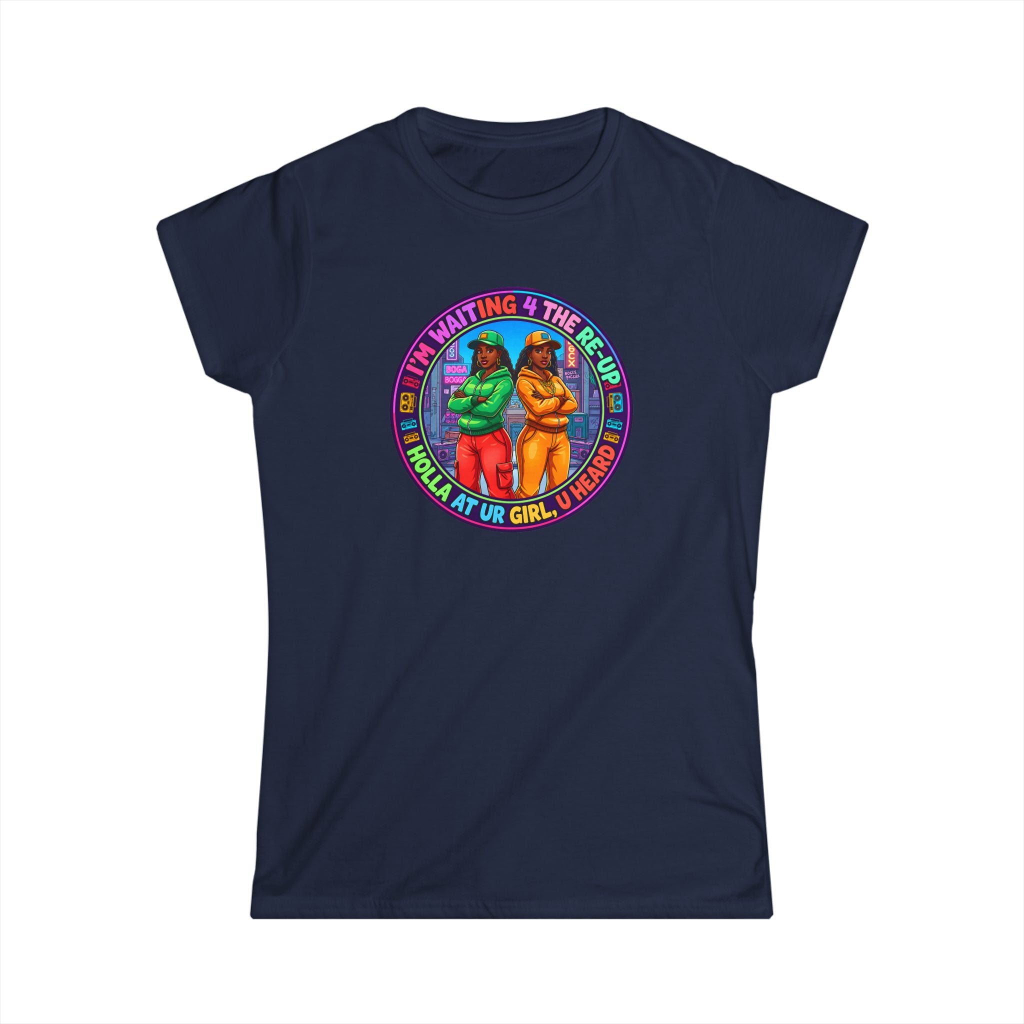 Women's Tee - Colorful Retro 'I'm Waiting 4 The ReUp' Graphic