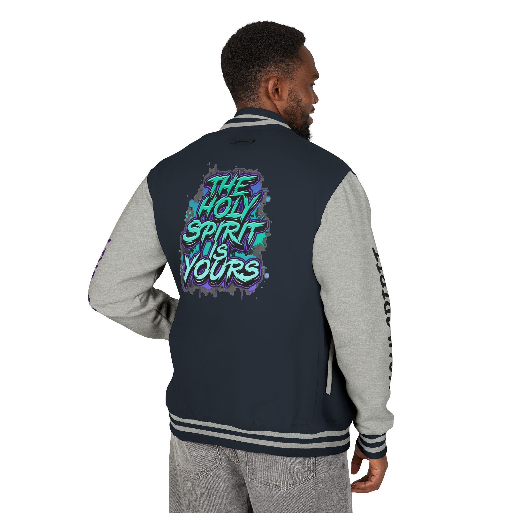 Letterman Jacket — "The Holy Spirit Is Yours" Graphic