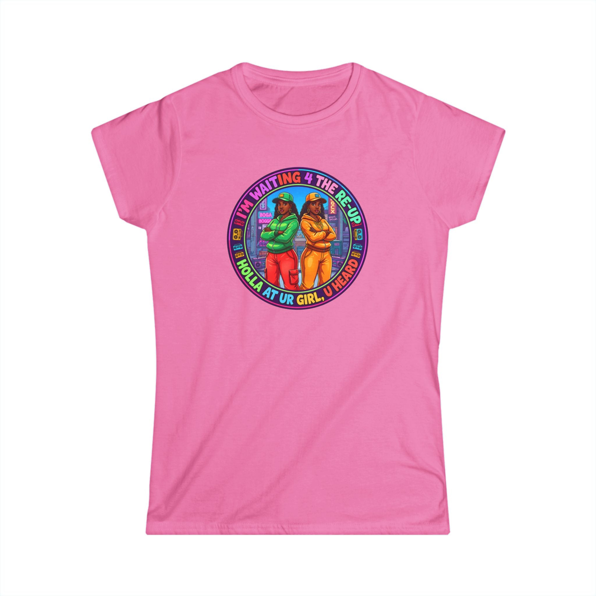 Women's Tee - Colorful Retro 'I'm Waiting 4 The ReUp' Graphic