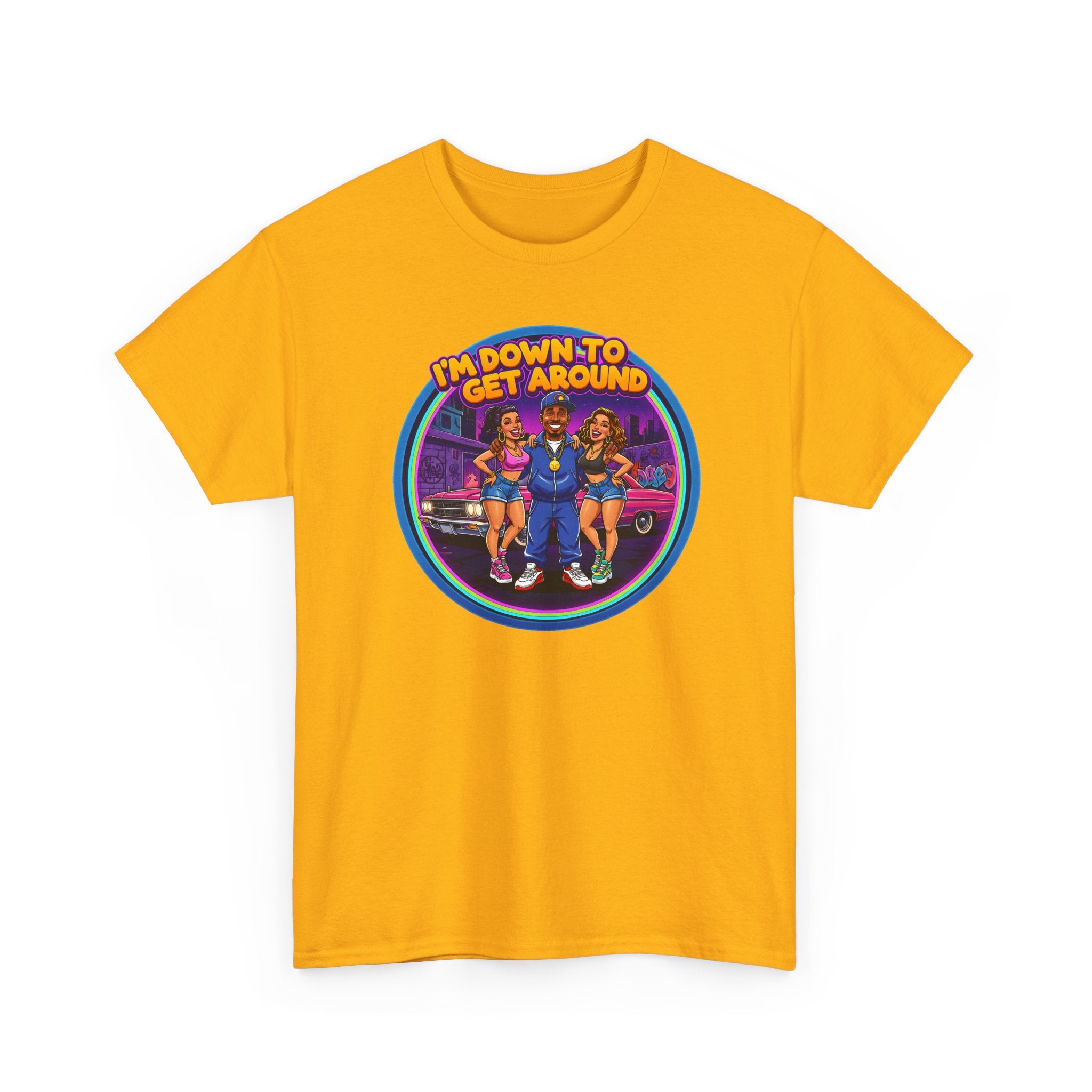 T-Shirt — 'I'm Down to Get Around' Retro Skate Crew Graphic Tee