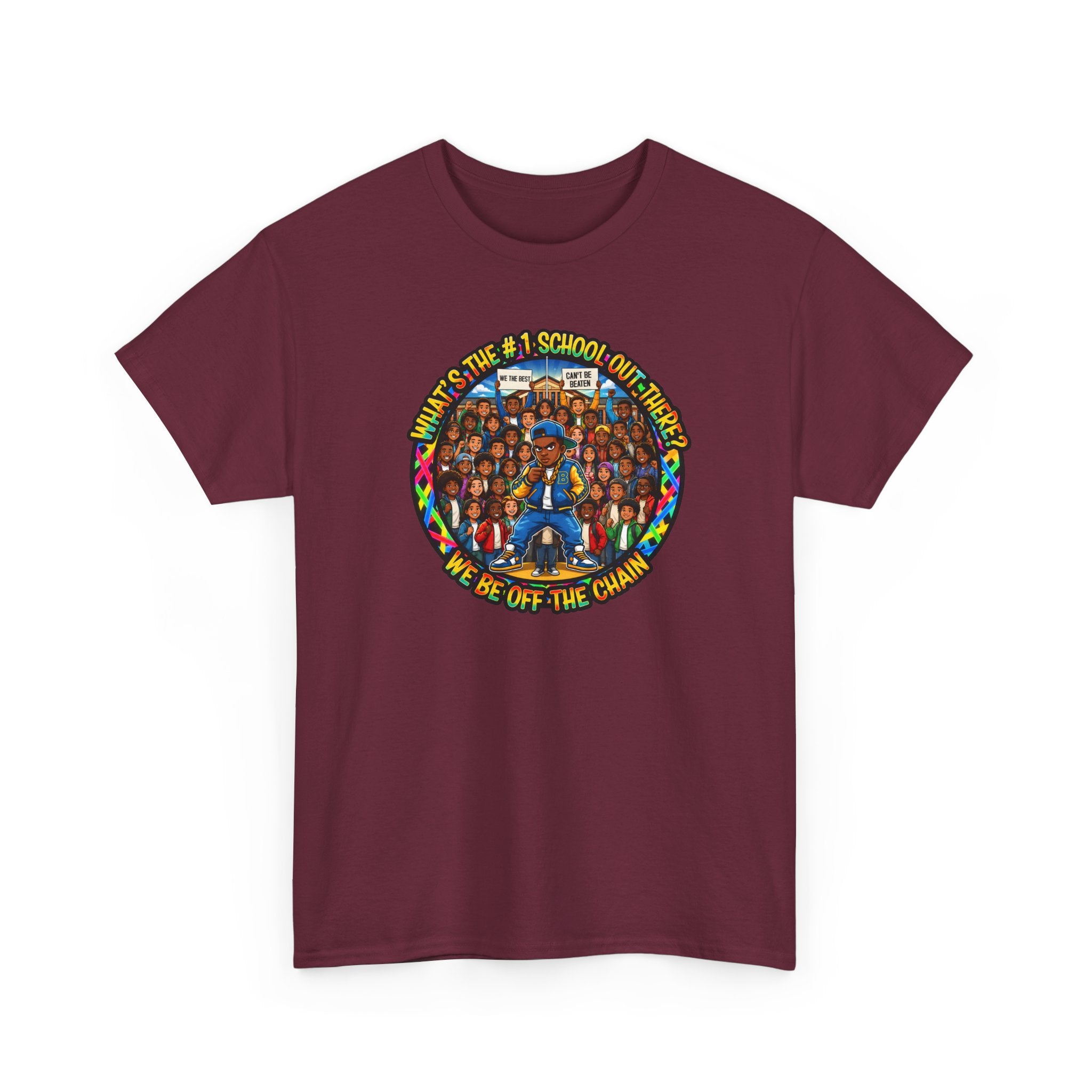 Community Unity Tee — "What's The #1 School Out There" Illustration Shirt