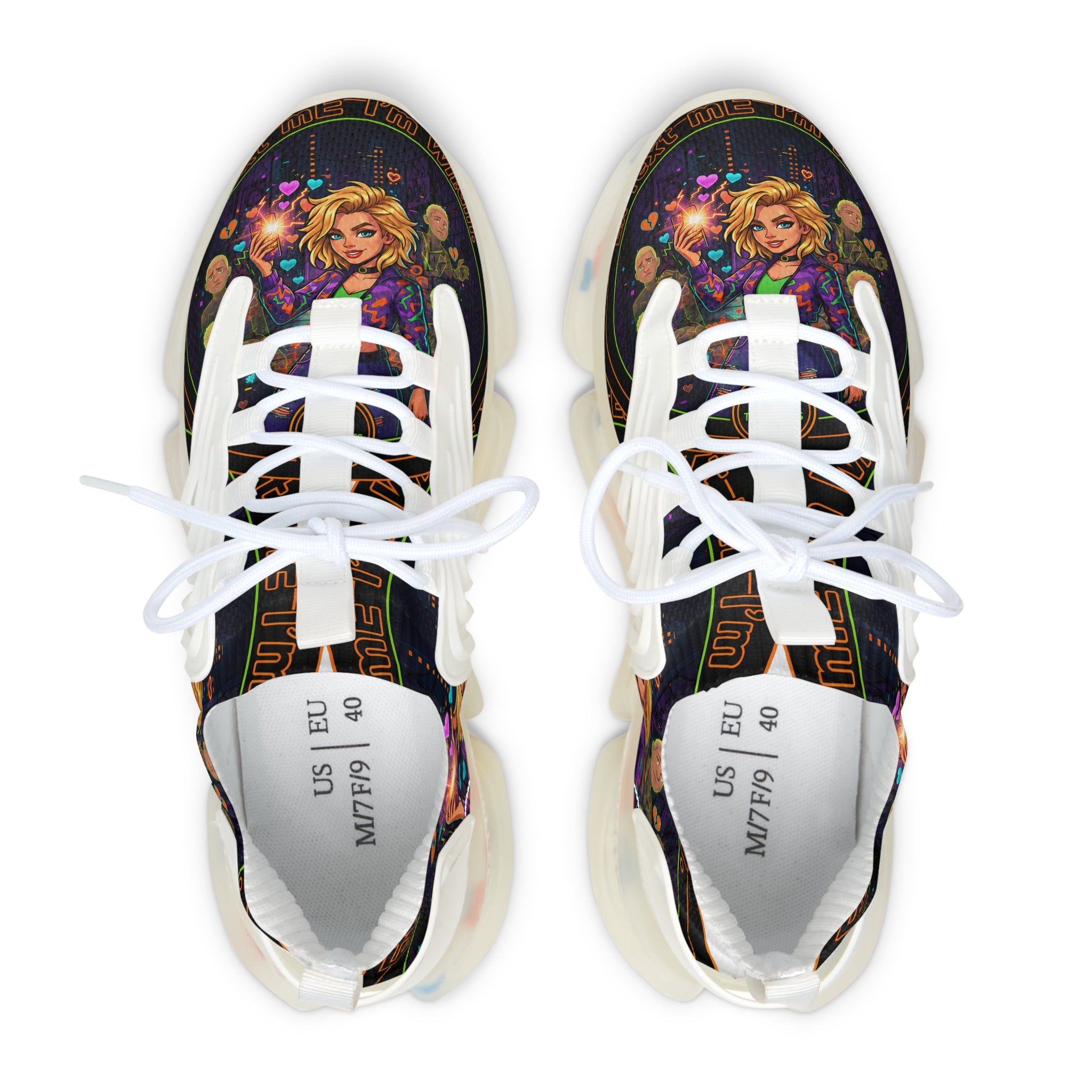 Mesh Sneakers — Floral Goddess Graphic Women's Athletic Shoes