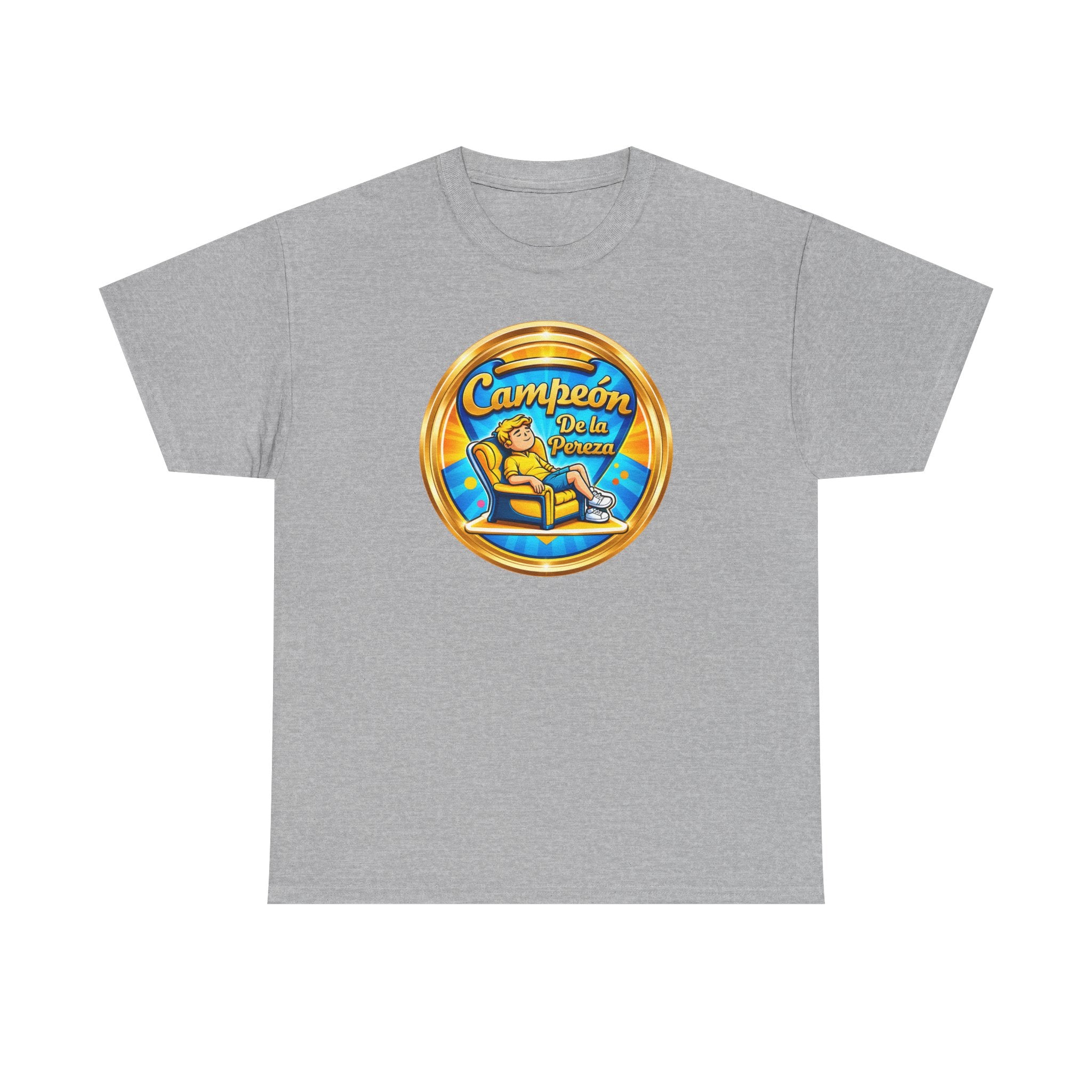 "Campeón De La Pereza" Tee — Gold Badge Adventure T‑Shirt