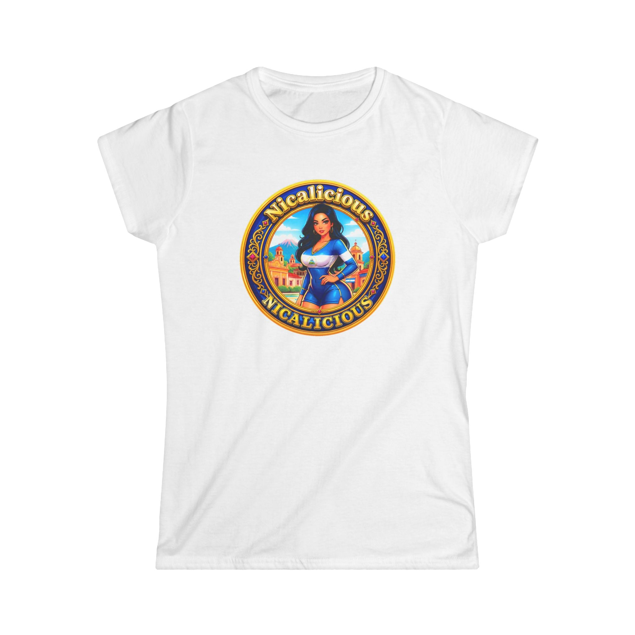 "Nicalicious "Vintage Seal Women's Tee - Retro Latina Pin-Up Graphic Shirt