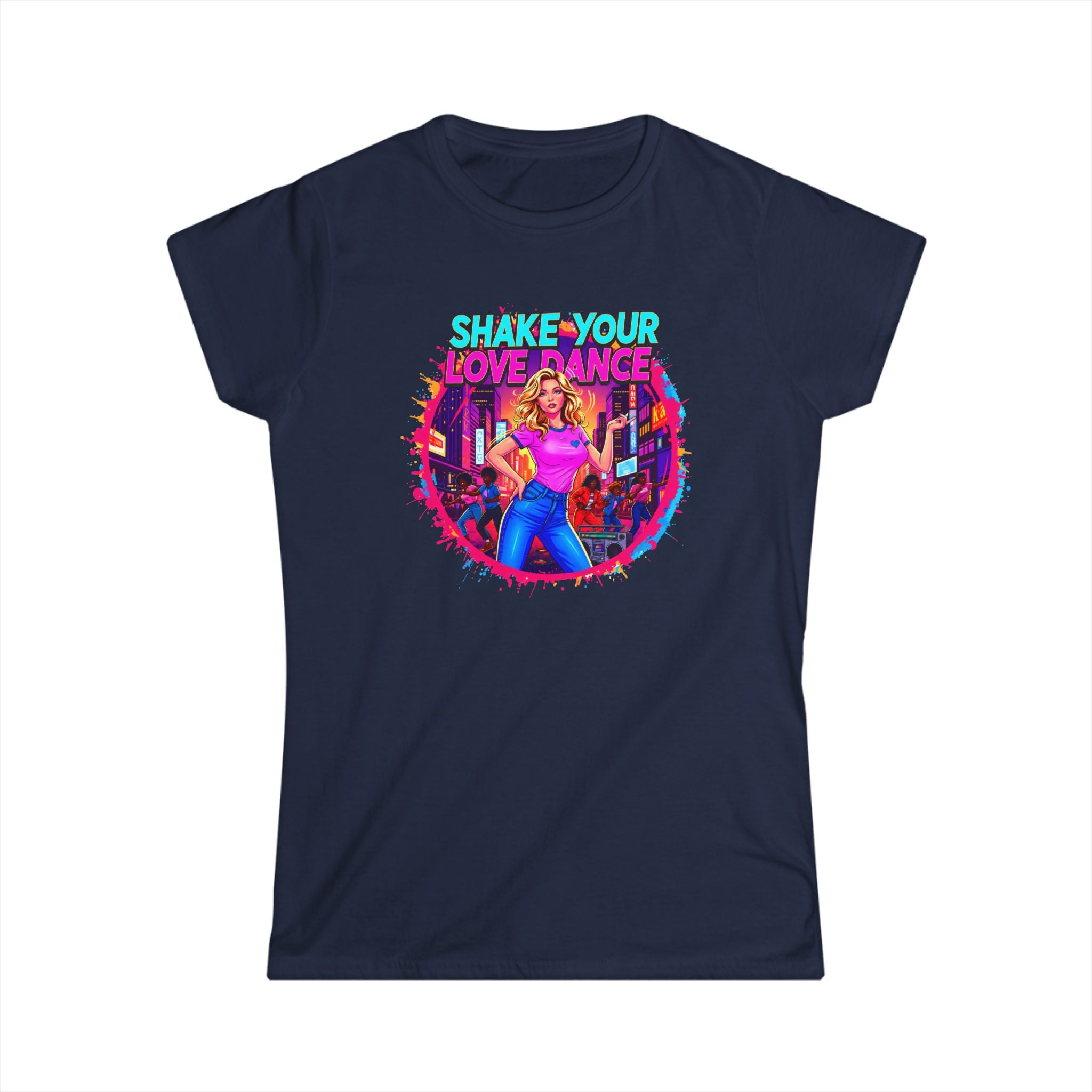 "Shake Your Love Dance" Women's T‑Shirt — Retro Dance Girl Graphic Tee