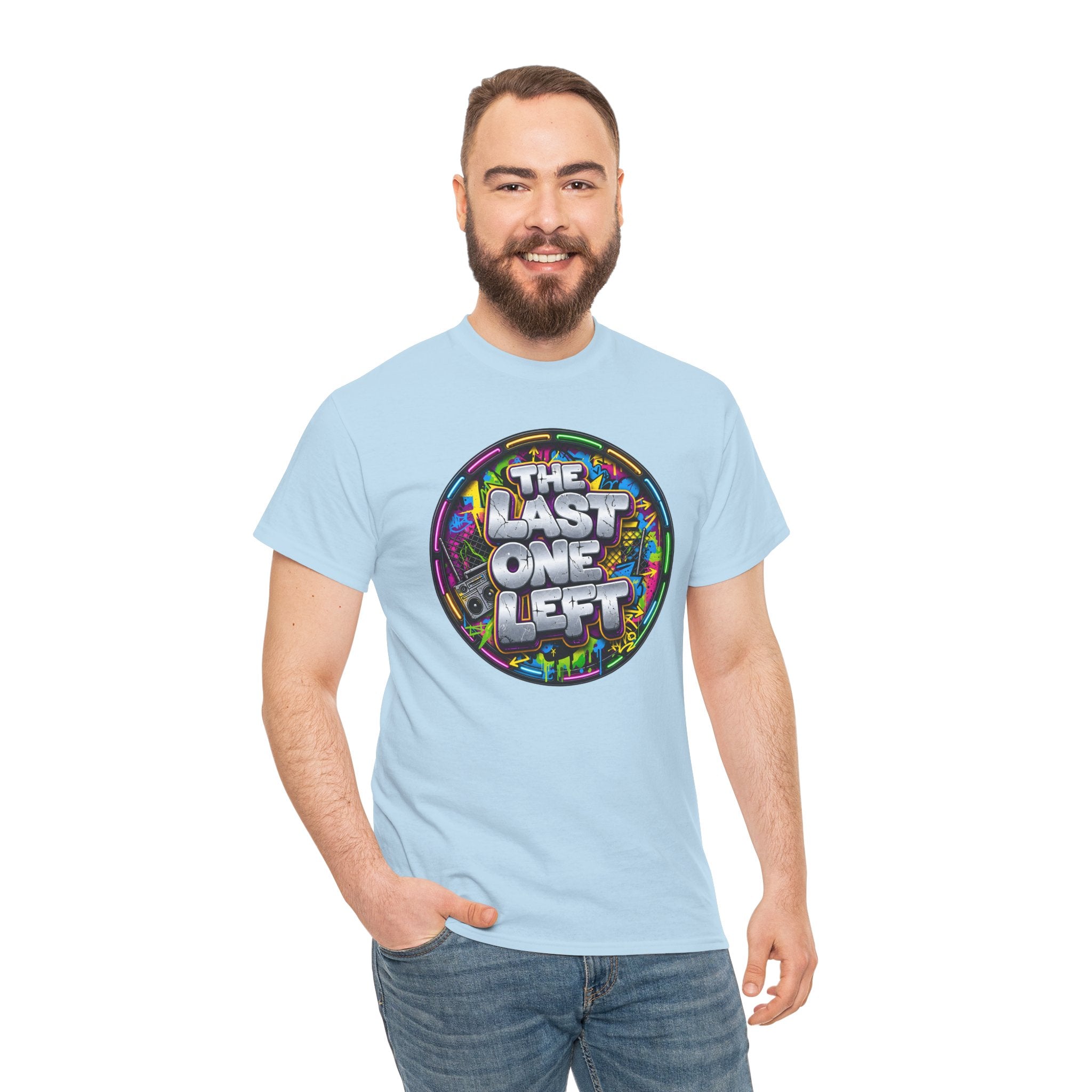 Graphic Tee - "The Last One Left" Colorful Retro Badge