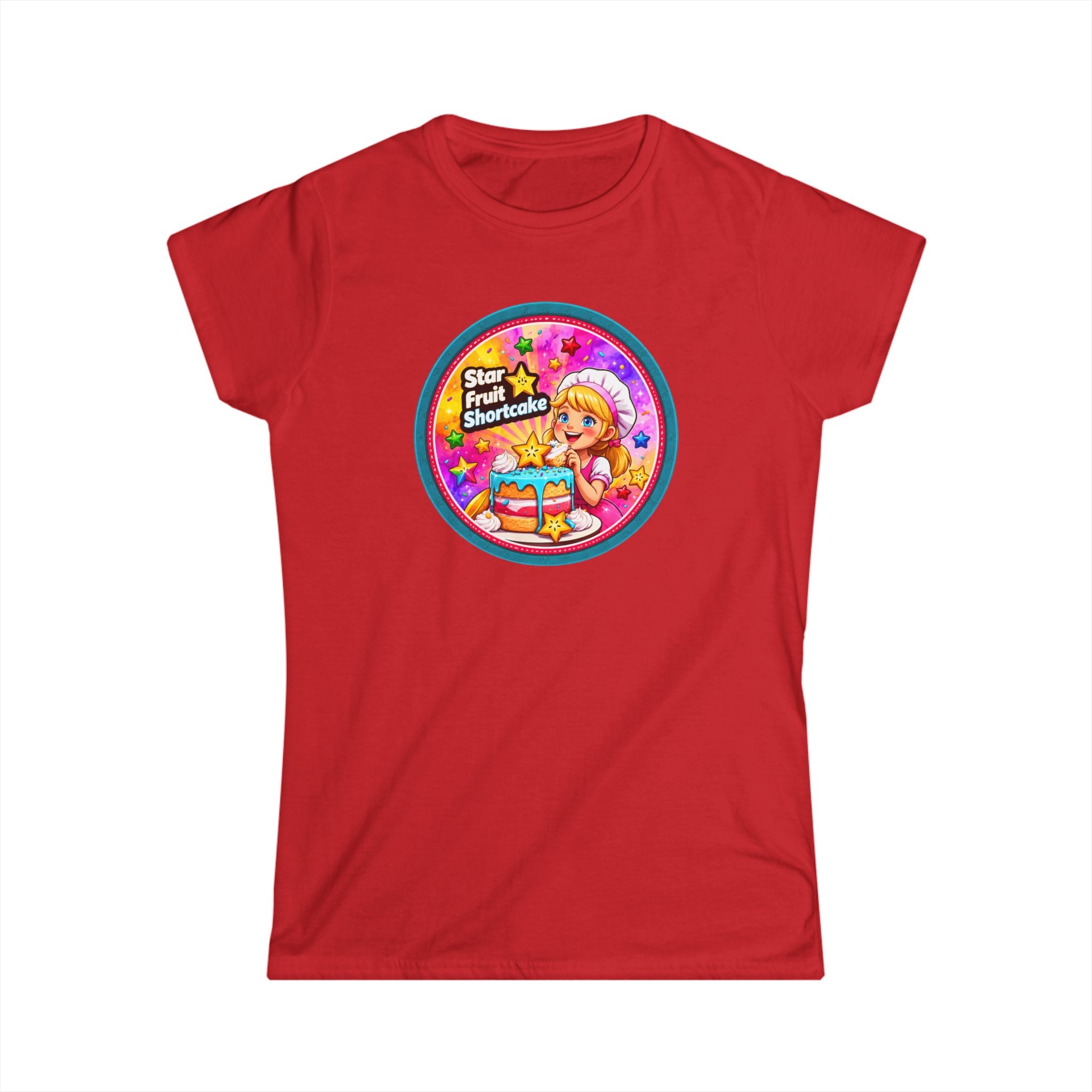 "Star Fruit Shortcake" Women's Tee — Cute Retro Dessert Graphic Shirt