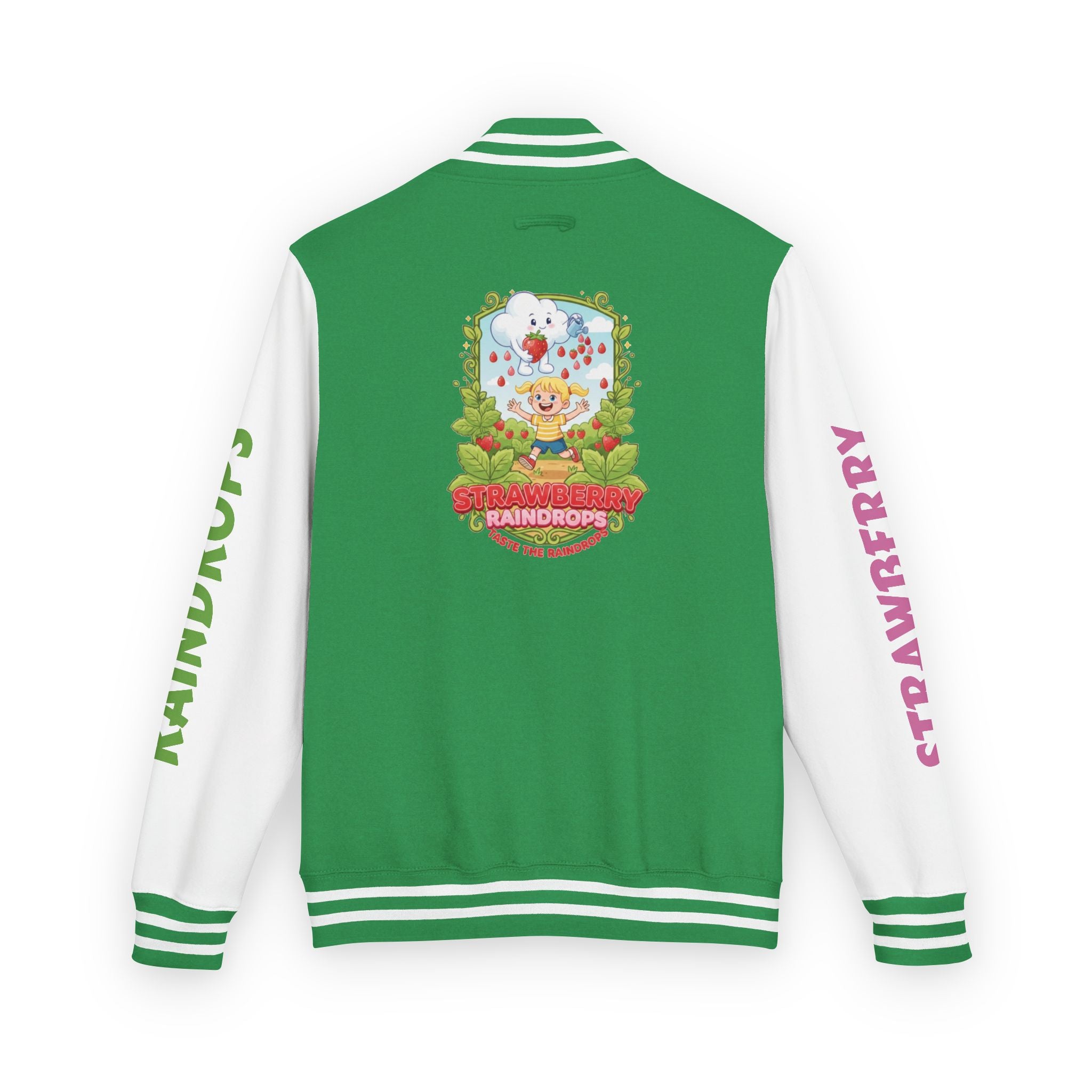 Letterman Jacket —"Strawberry Raindrops" Back Patch