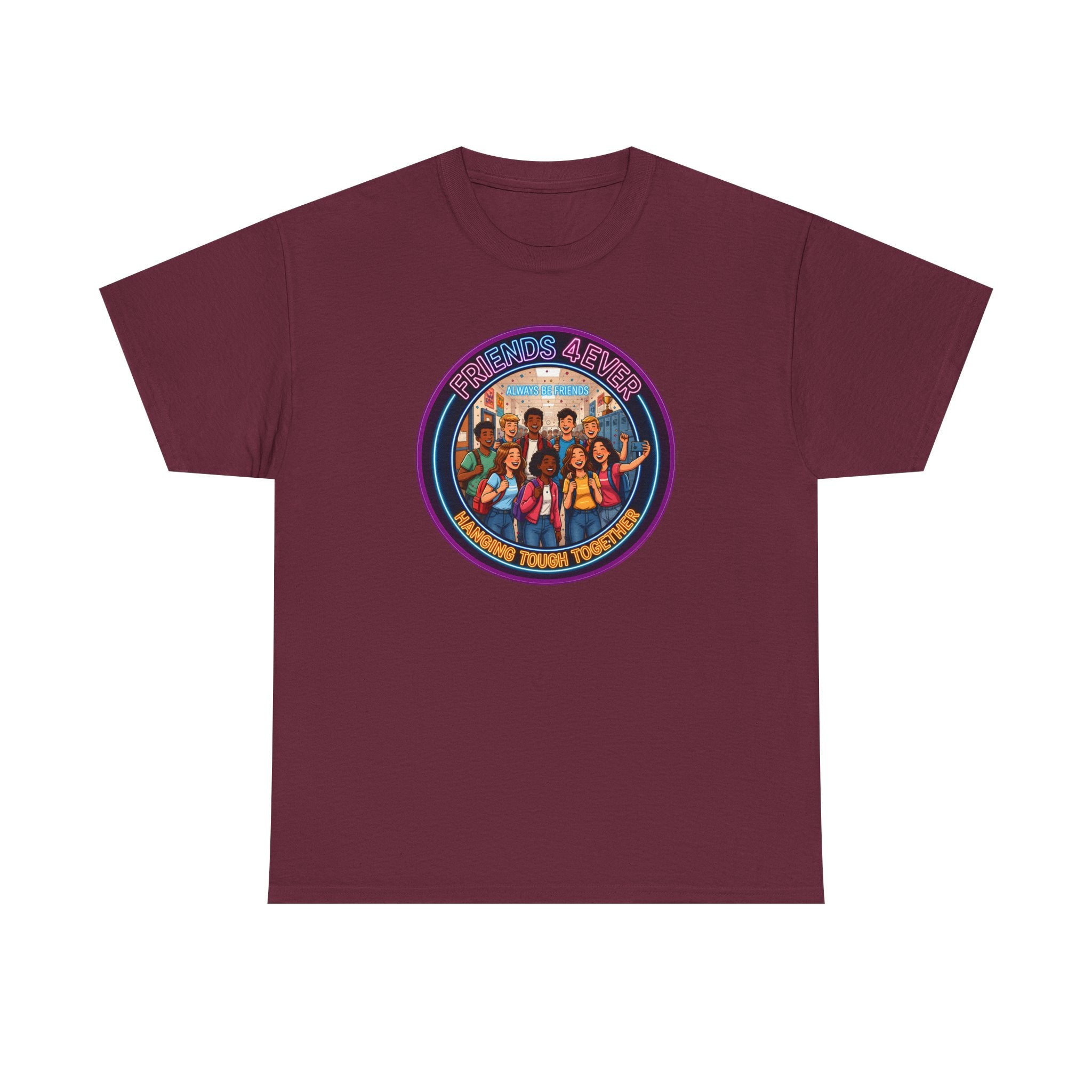 Graphic Tee — Retro Group Illustration "Friends Forever"