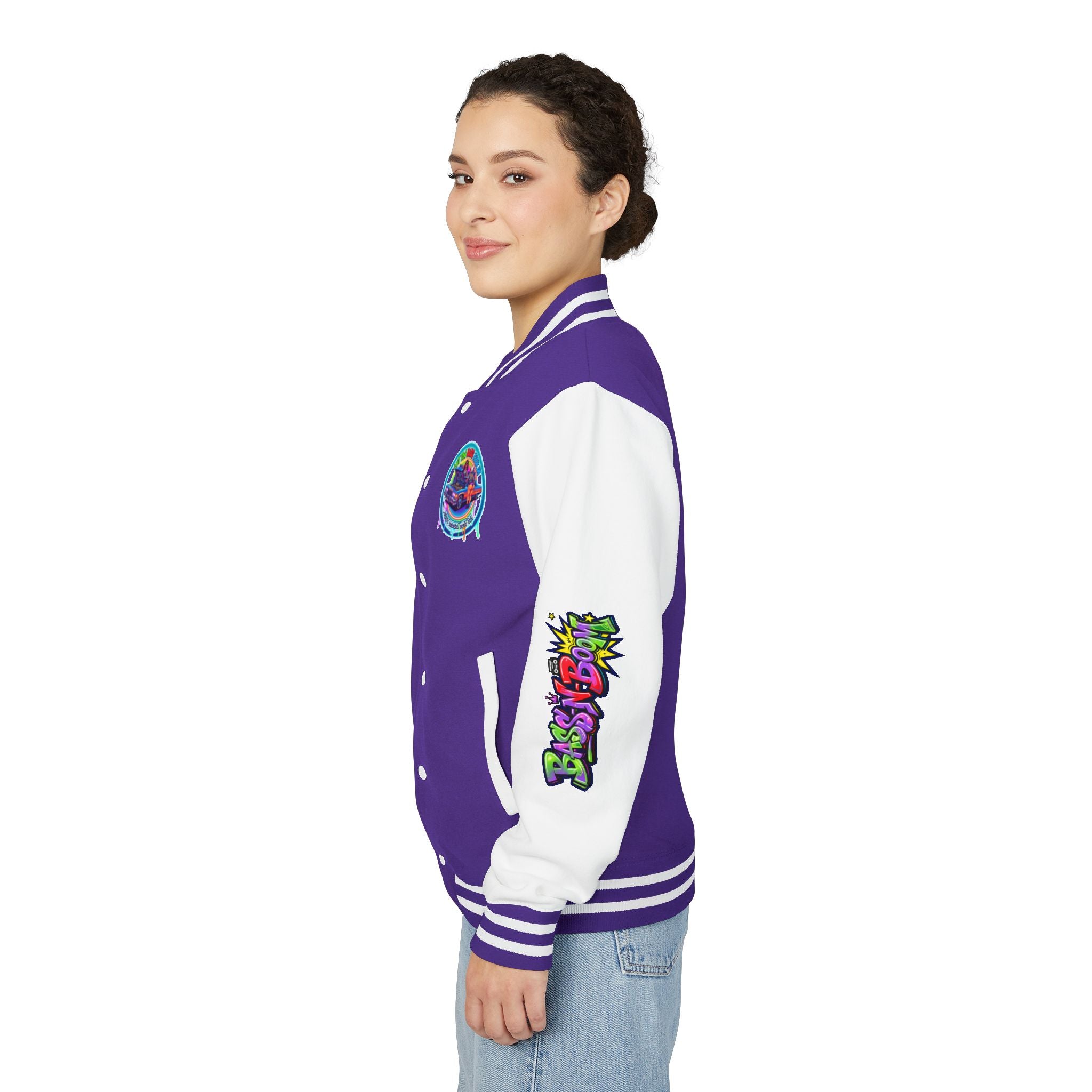 Letterman Jacket — ' Let The Bass Kick In' Retro Lowrider Crew Graphic