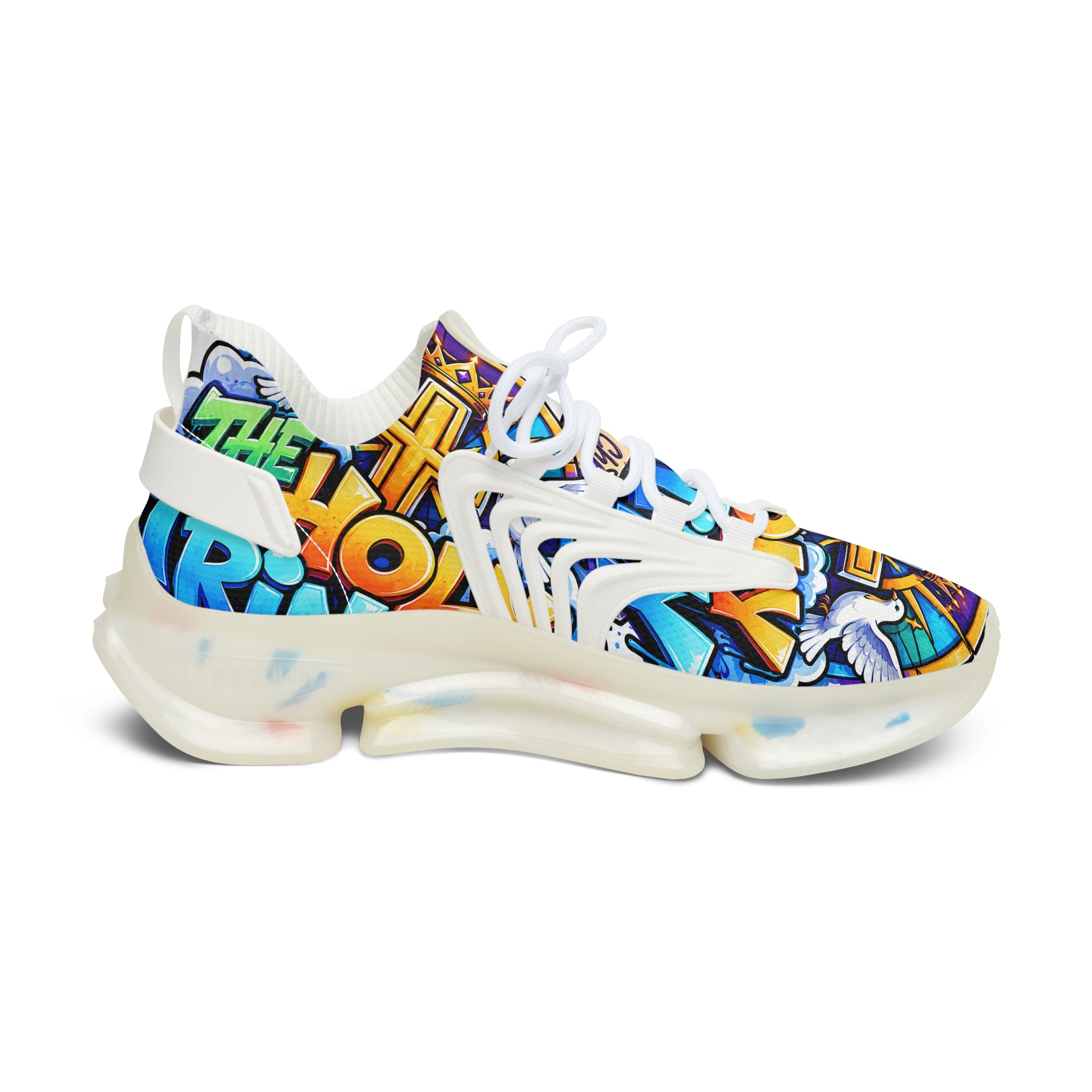 Men's Mesh Sneakers — 'The Holy' Colorful Graffiti Athletic Shoes for Women