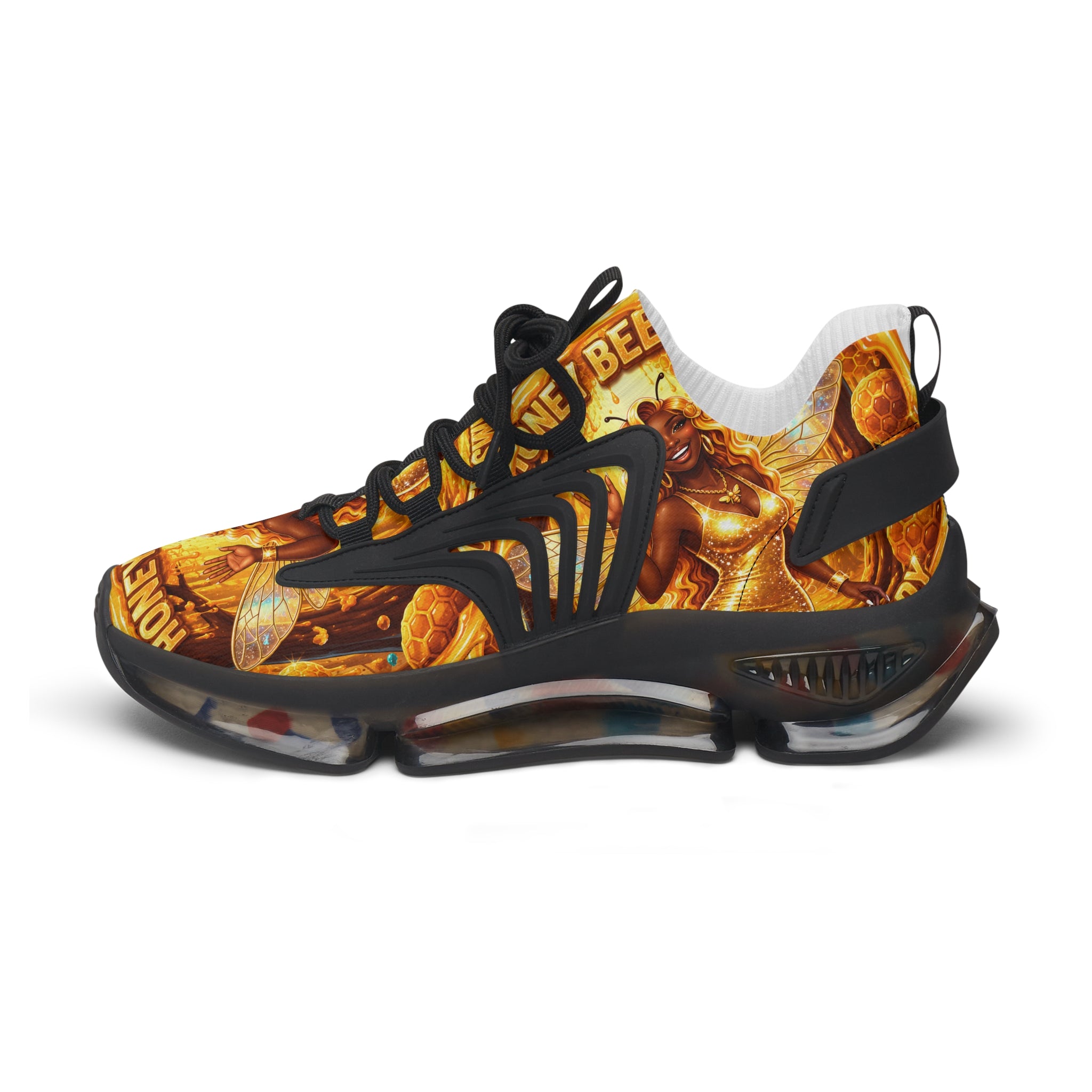 Mesh Sneakers — "Honey Bee Queen" Graphic Women’s Athletic Shoes