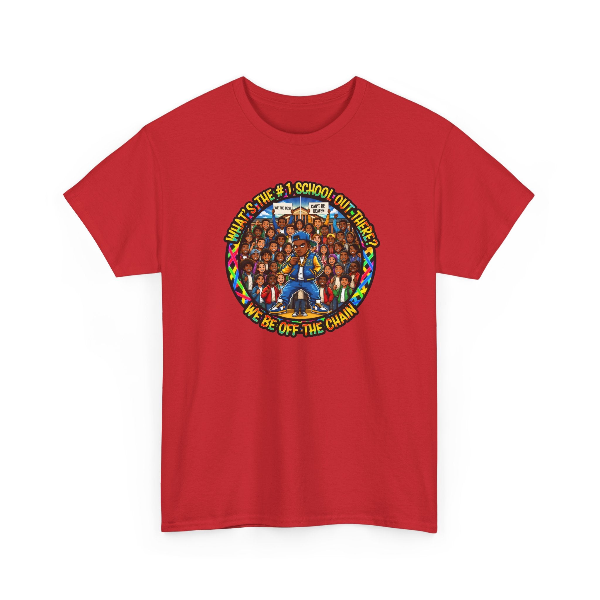 Community Unity Tee — "What's The #1 School Out There" Illustration Shirt