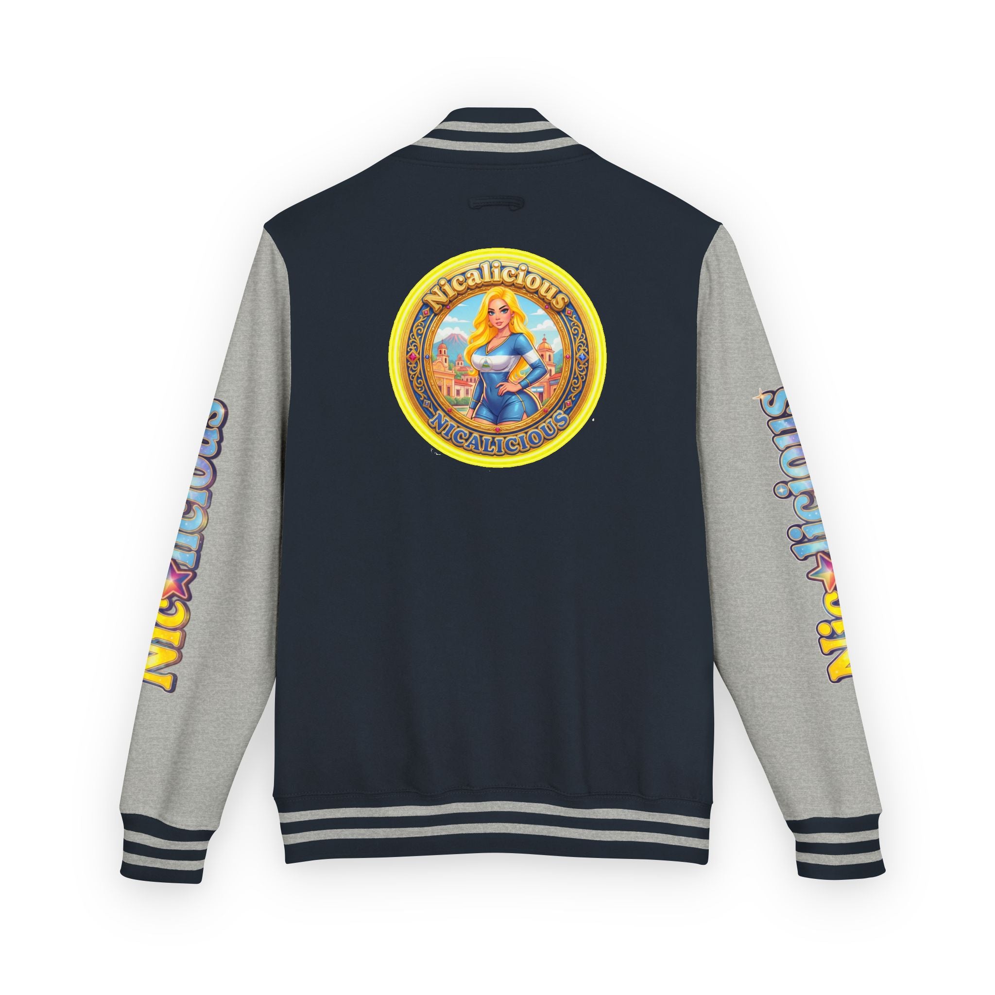 Letterman Jacket — 'Nicalicious' Retro Pinup Logo Varsity Jacket