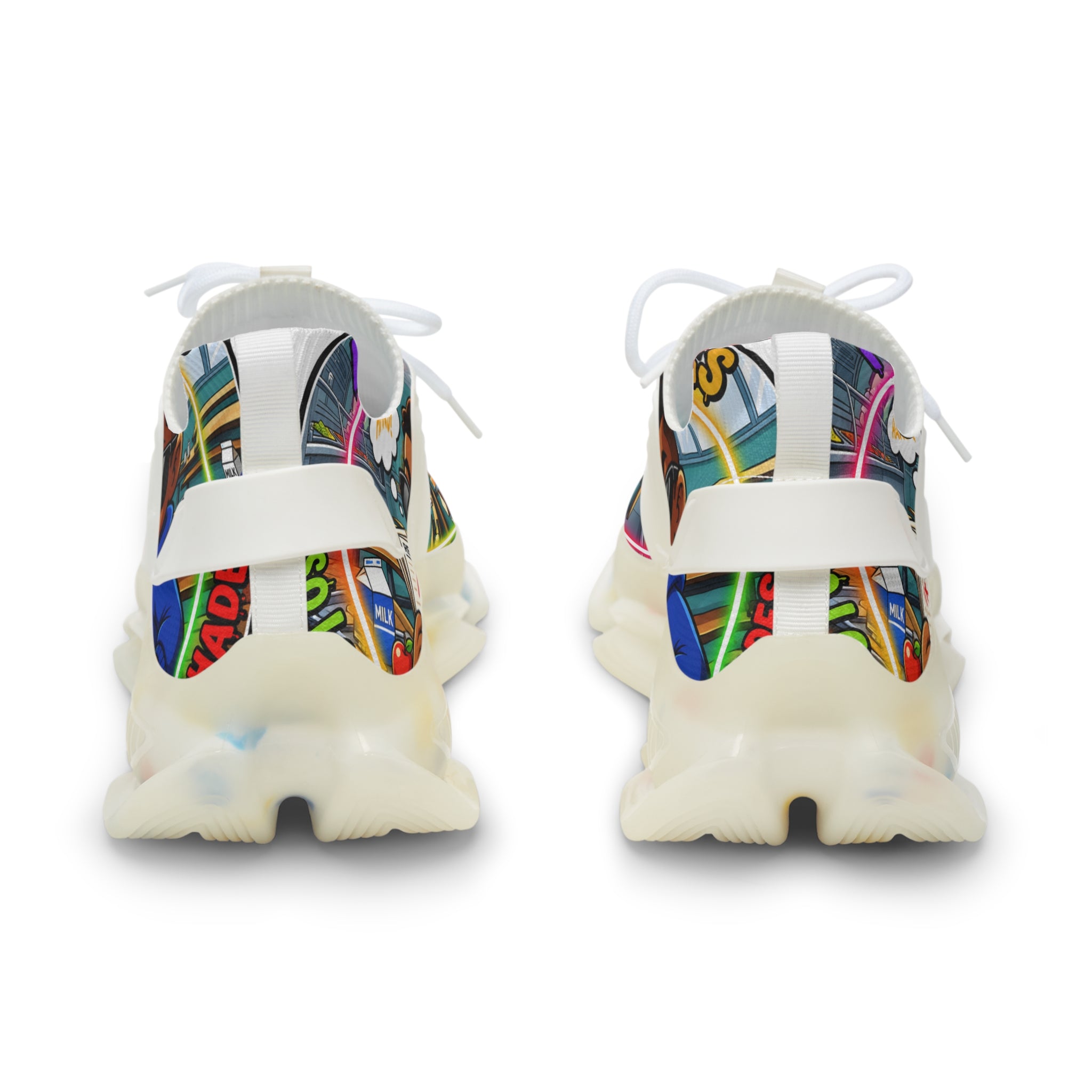 Men's Mesh Sneakers — "I Have To Get Good Grades" Colorful Urban Cartoon Print Athletic Shoes