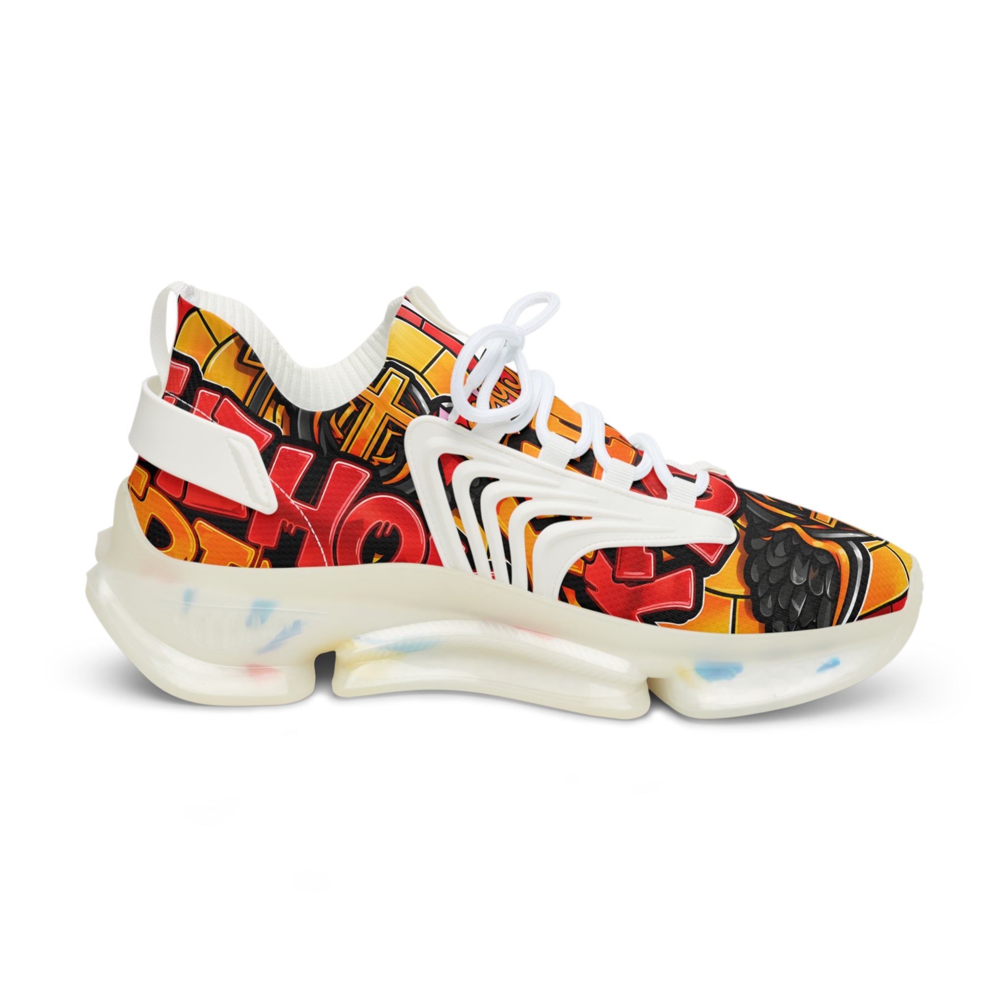 Men's Graphic Sneakers — "Holy Trinity " Bold Cross & Flame Athletic Shoes