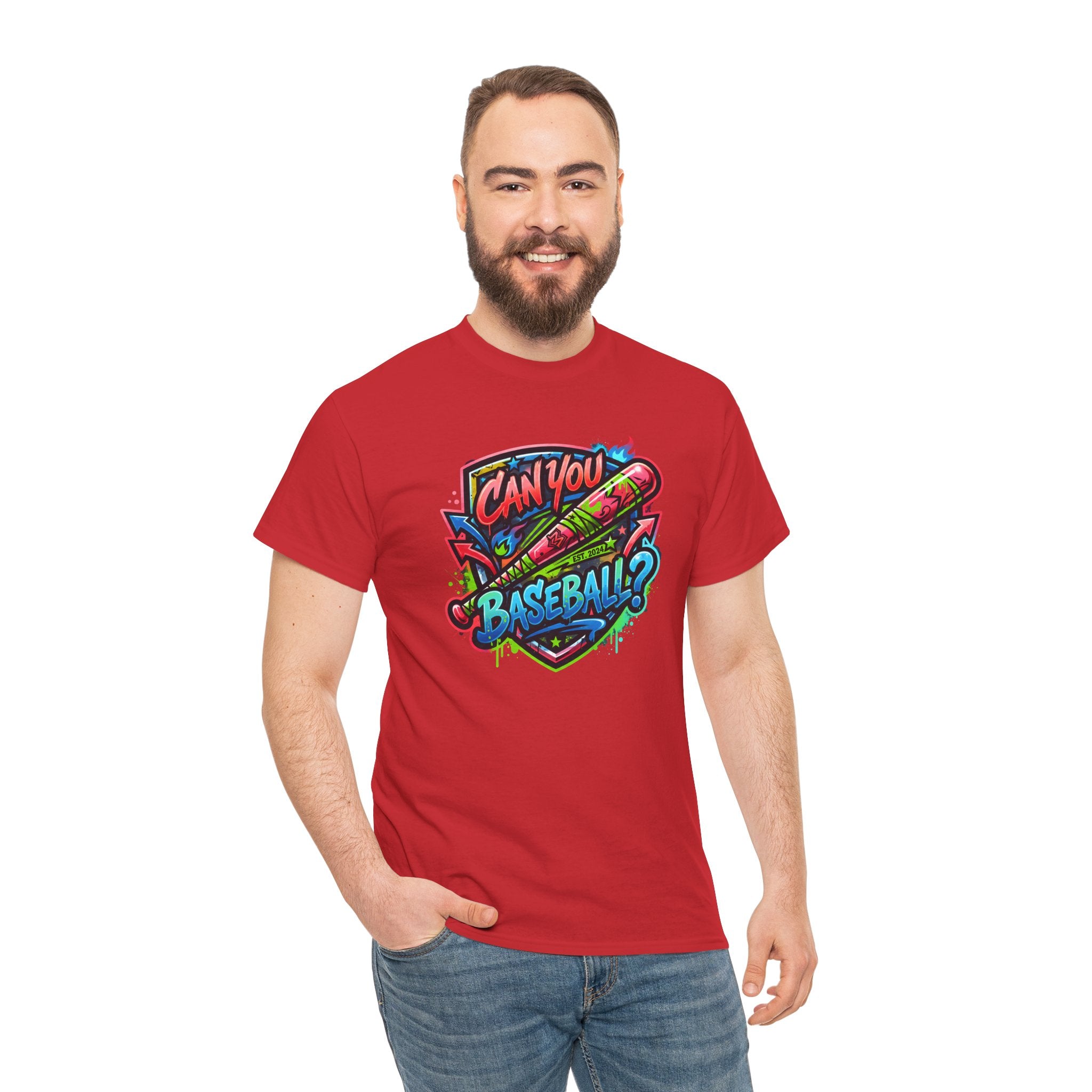 Can You Baseball? T-Shirt — Colorful Retro Baseball Graphic Tee