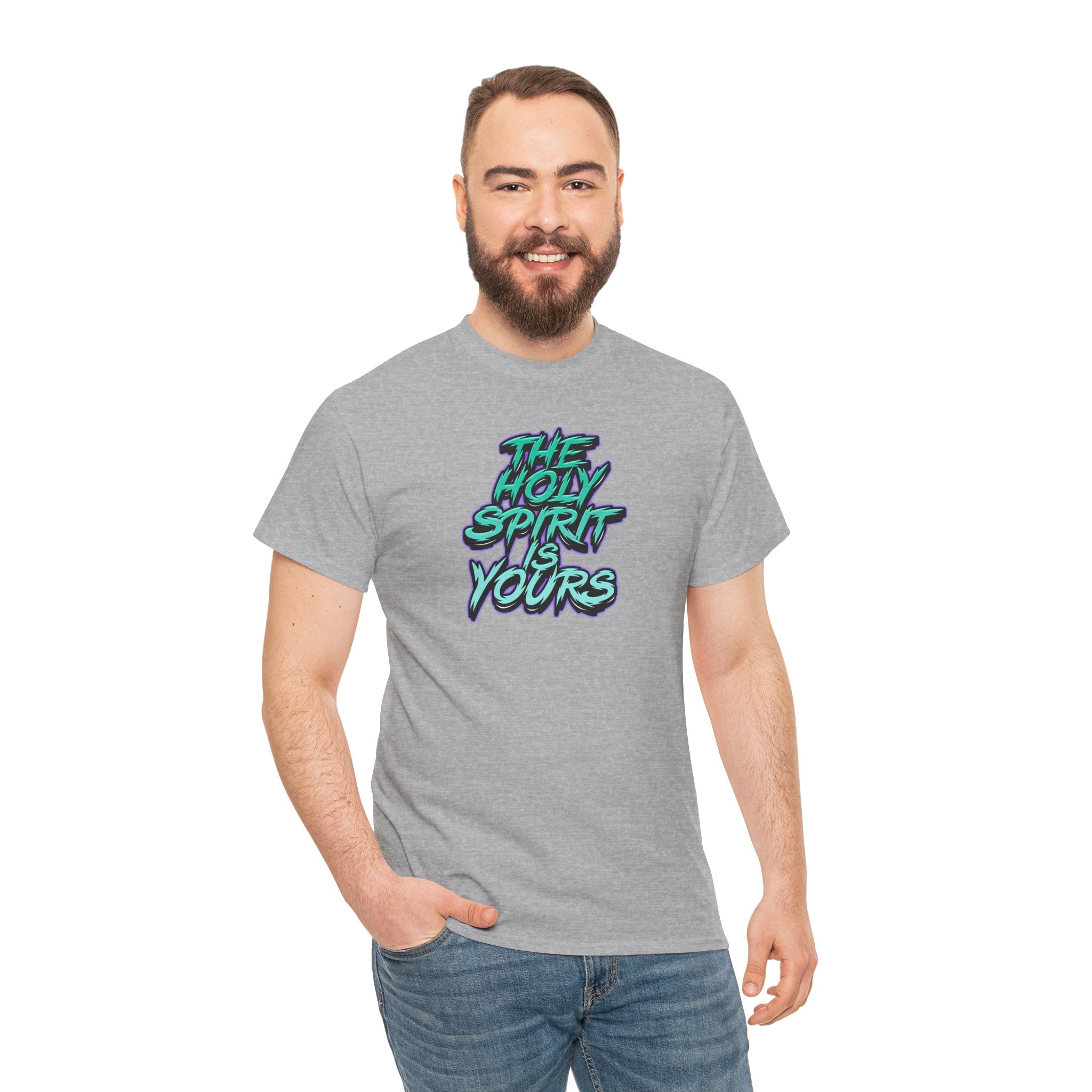 T-Shirt — "The Holy Spirit Yours" Retro Script Faith Tee