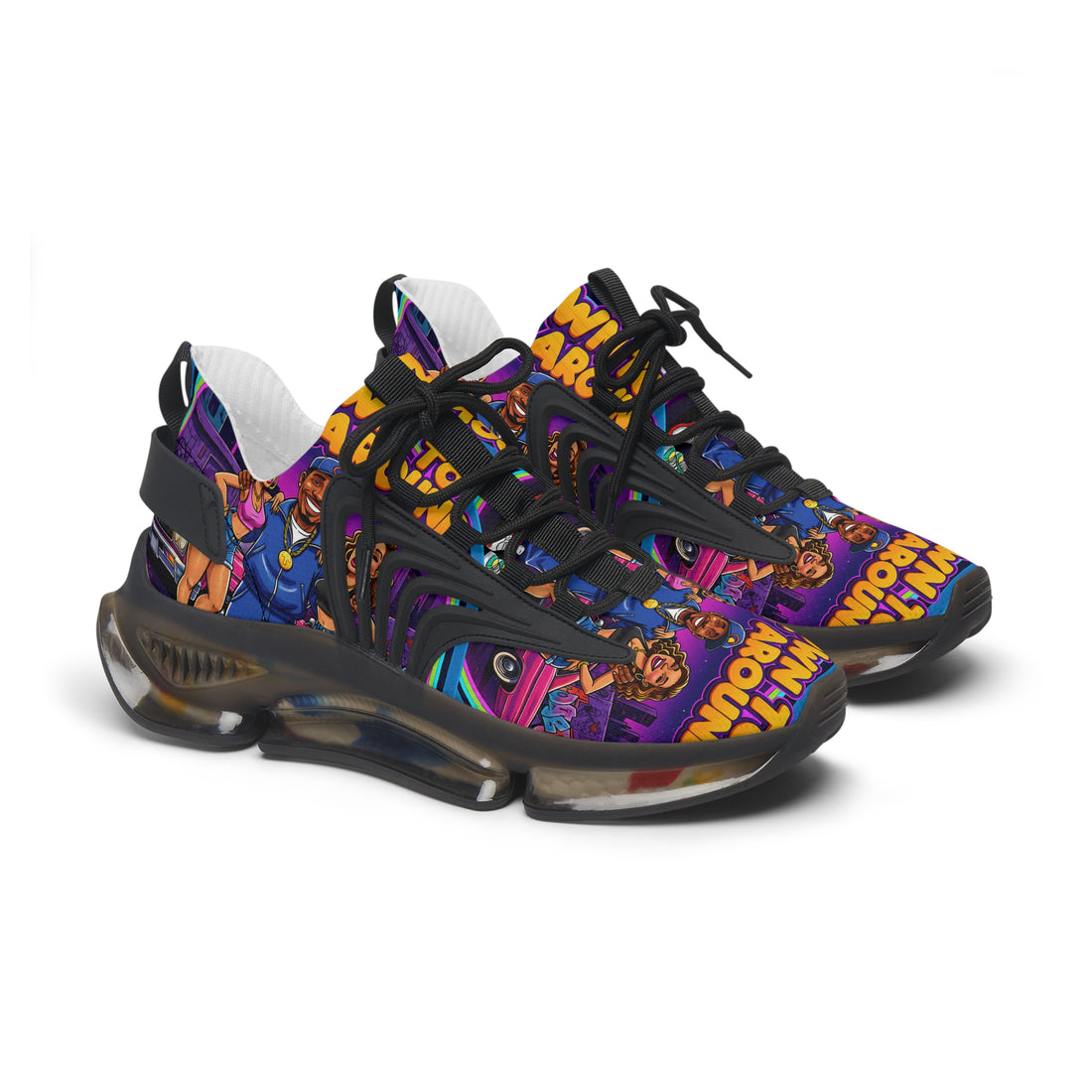 Men's Mesh Sneakers — Colorful 'Get Around' Graphic Athletic Shoes for men's