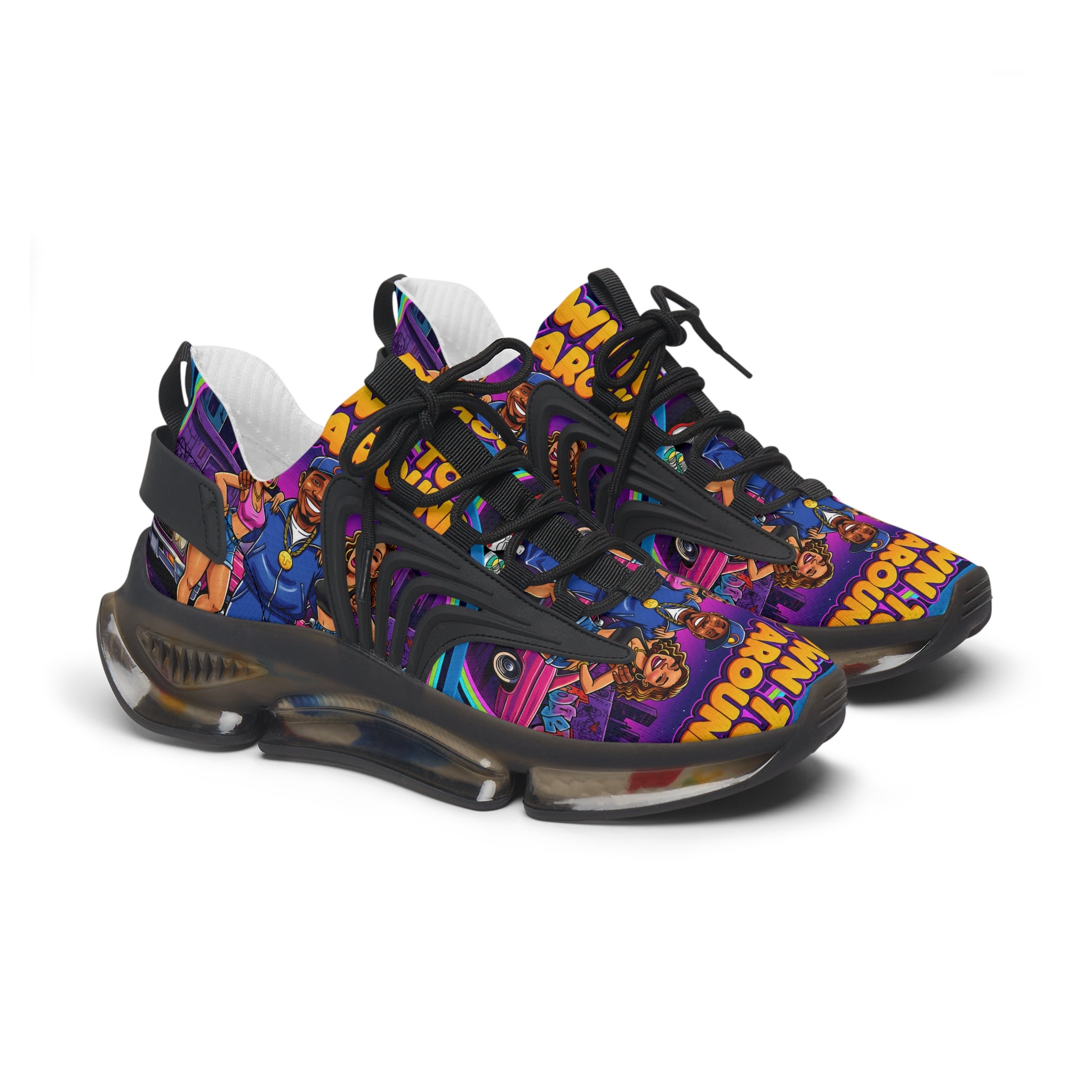 Men's Mesh Sneakers — Colorful 'Get Around' Graphic Athletic Shoes for men's
