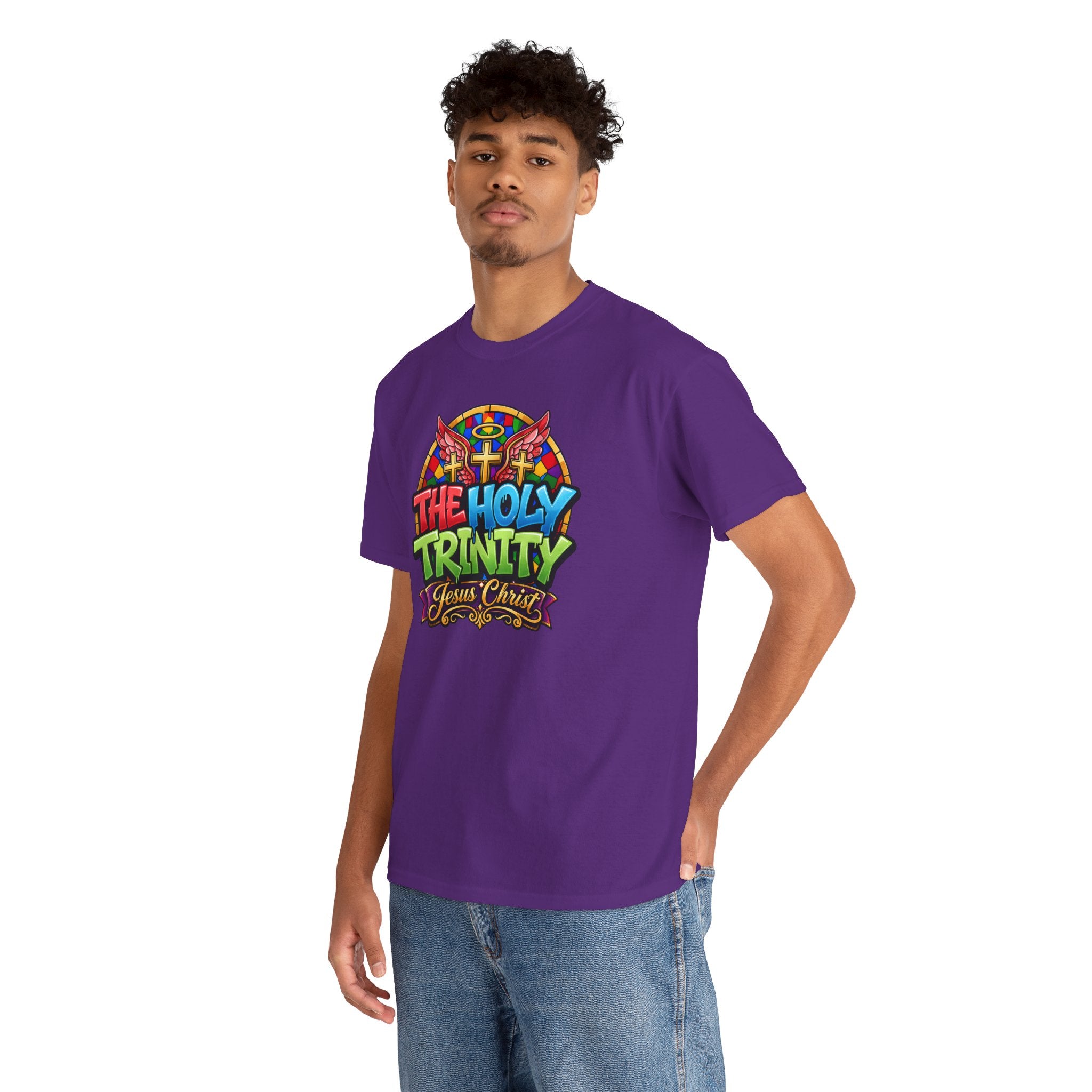 Holy Trinity Graphic Tee — 'The Holy Trinity Jesus Christ' Colorful Faith T-Shirt