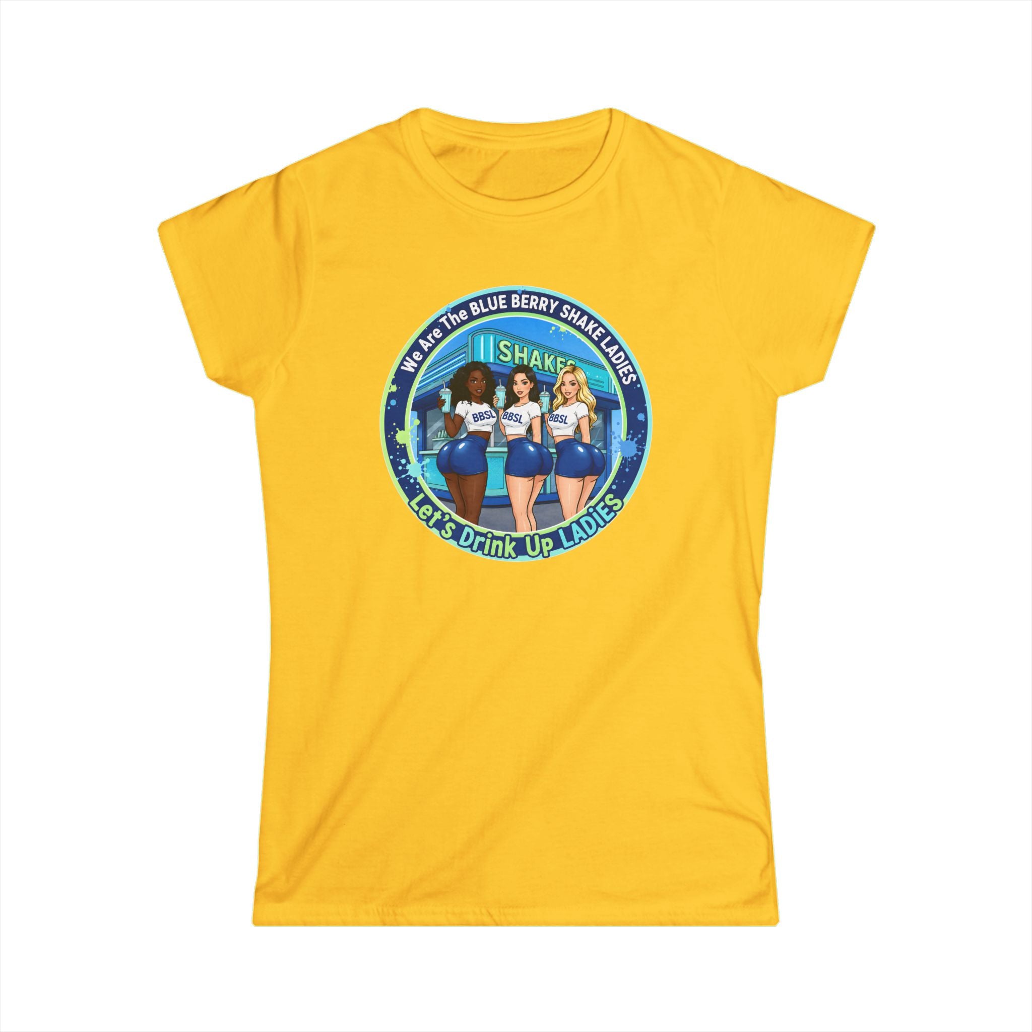 Women's Tee — "We Are The Blueberry Shake Ladies" Retro Graphic