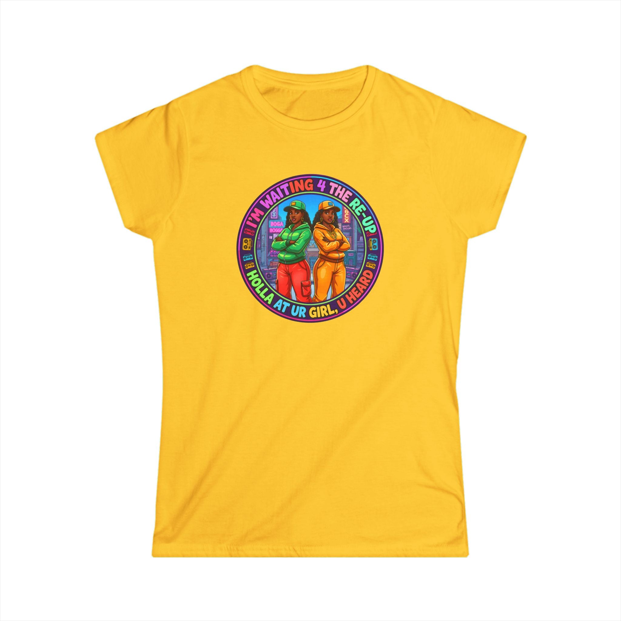 Women's Tee - Colorful Retro 'I'm Waiting 4 The ReUp' Graphic