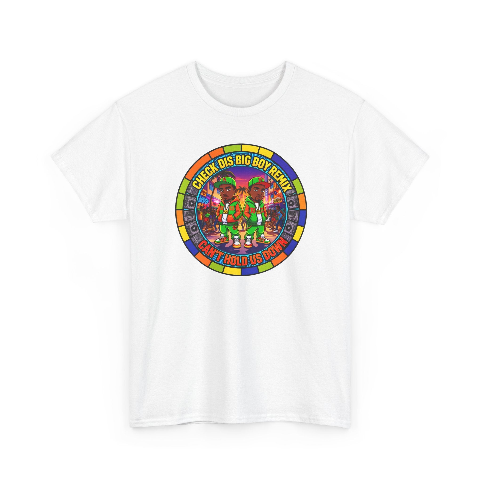 T-Shirt — "Check Dis Big Boy Remix" Colorful Cartoon Grap6hic Tee