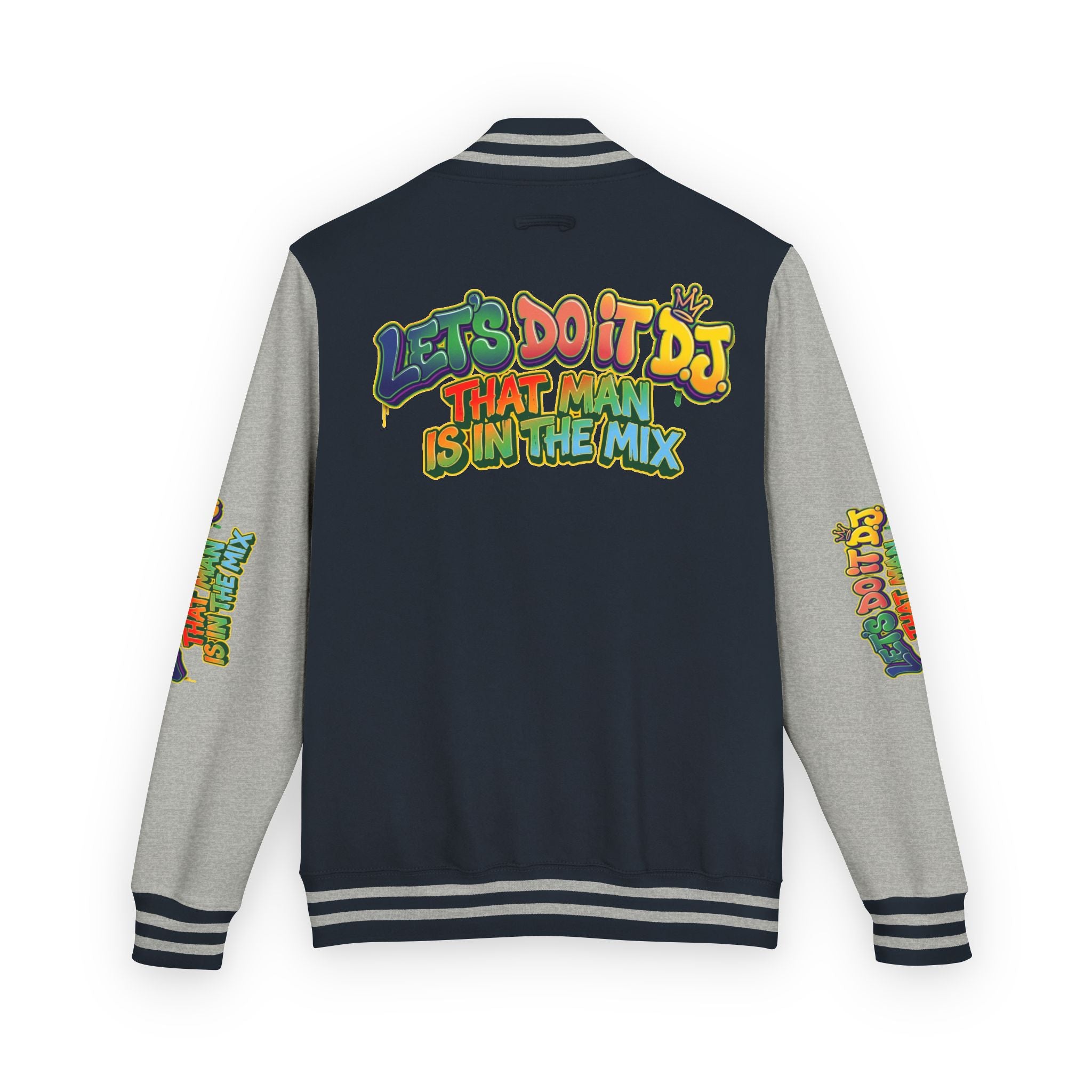 Letterman Jacket — 'Let's Do It' DJ Graphic Varsity Jacket
