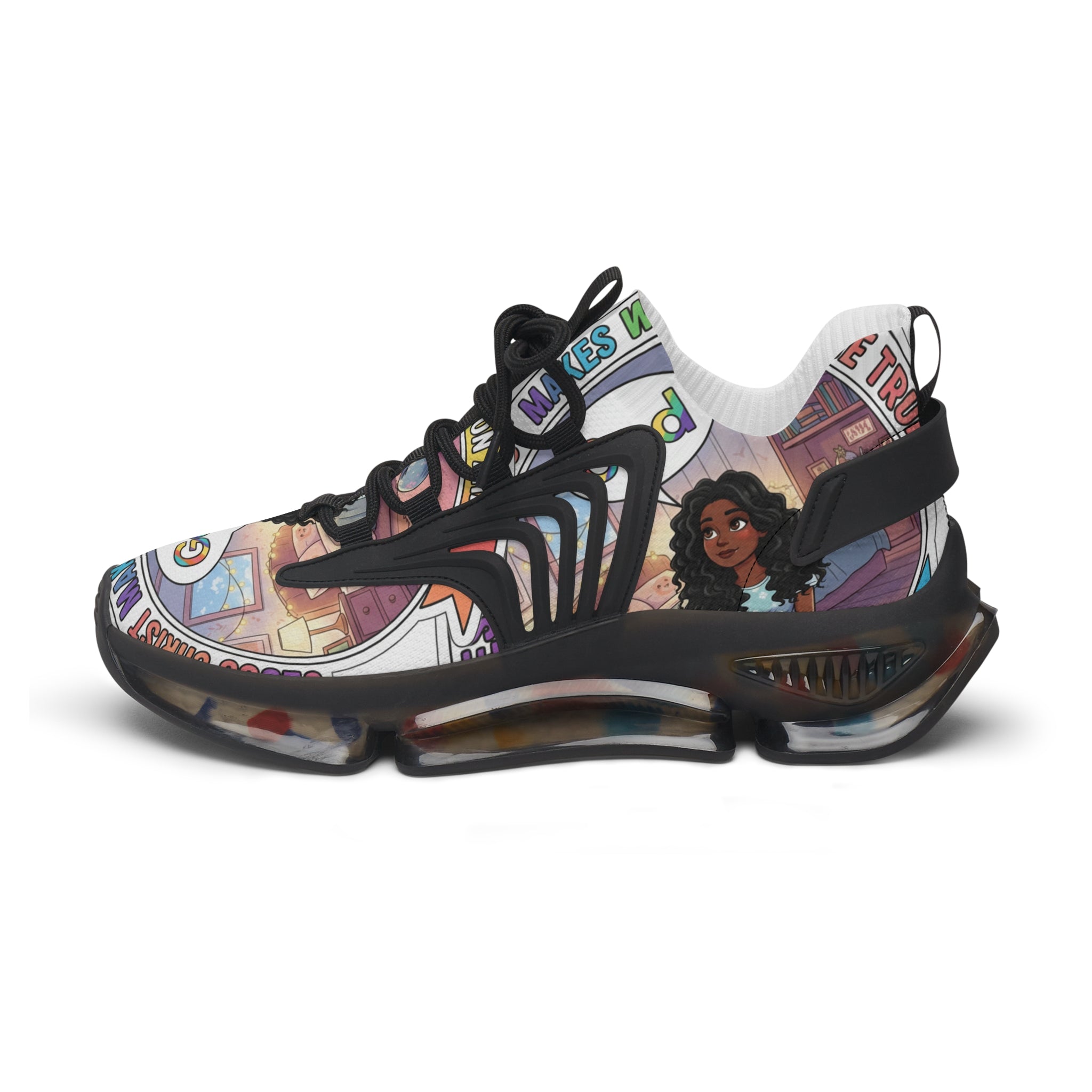 Women's Mesh Sneakers — " Jesus Christ Makes Wishes Come True " Graphic Athletic Shoes